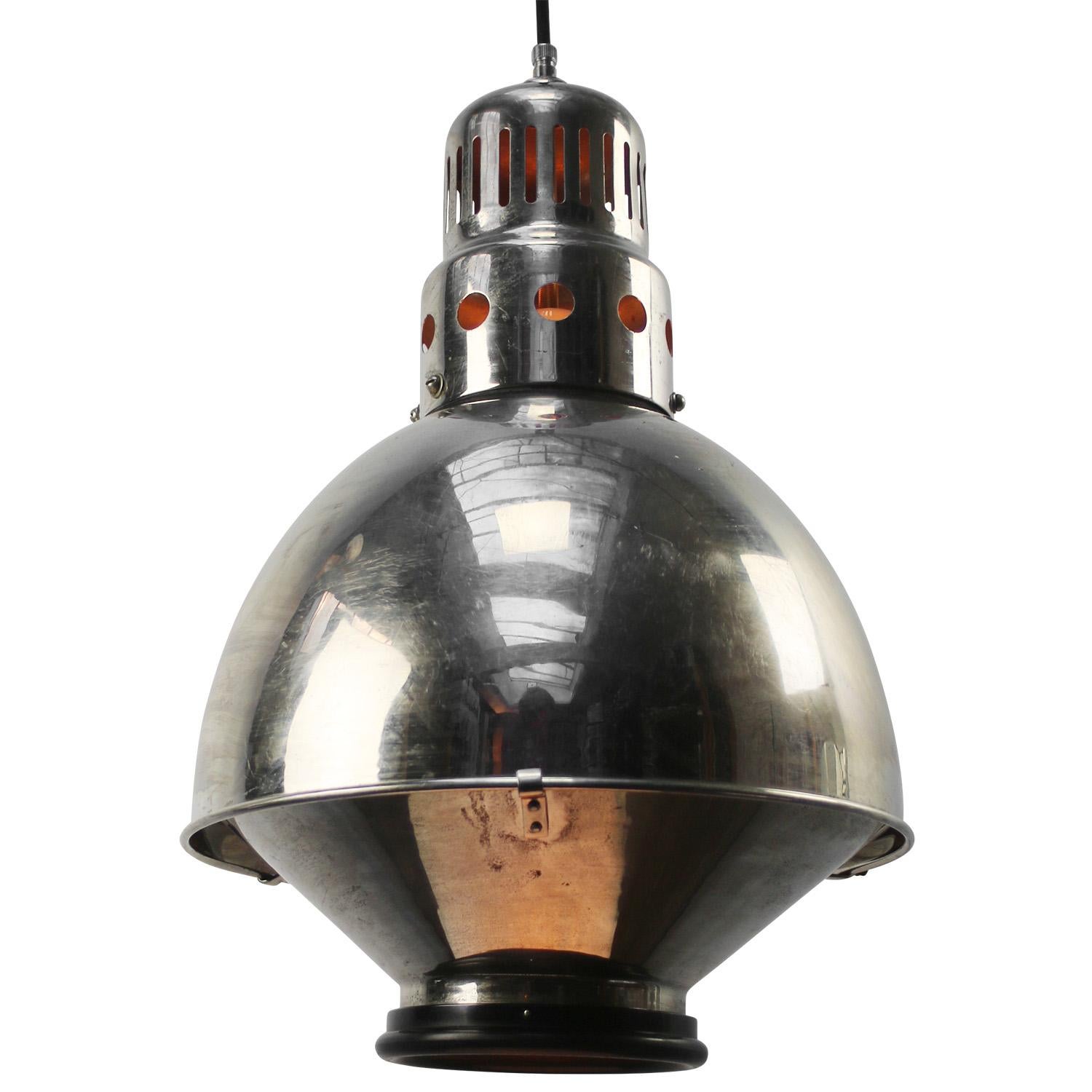 French vintage medical pendant lamp
Chrome / metal shade

Weight 2.60 kg / 5.7 lb

Priced per individual item. All lamps have been made suitable by international standards for incandescent light bulbs, energy-efficient and LED bulbs. E26/E27 bulb