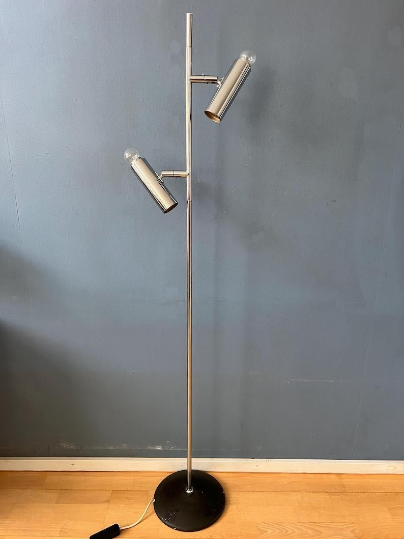 20ième siècle Lampadaire spoutnik chromé d'époque par Sölken Leuchten, 1970 en vente