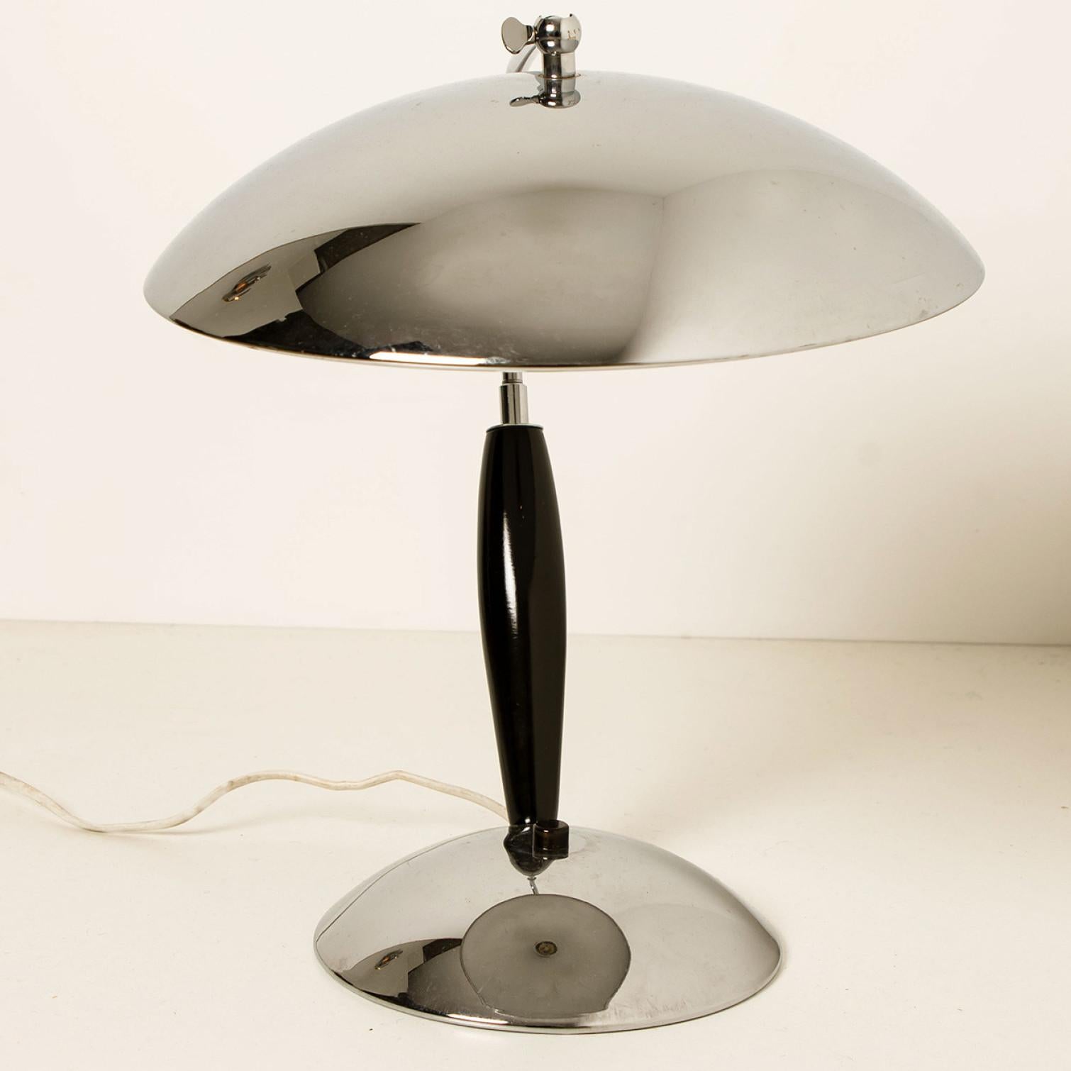 German Chrome Vintage Table Lamp, 1970s For Sale