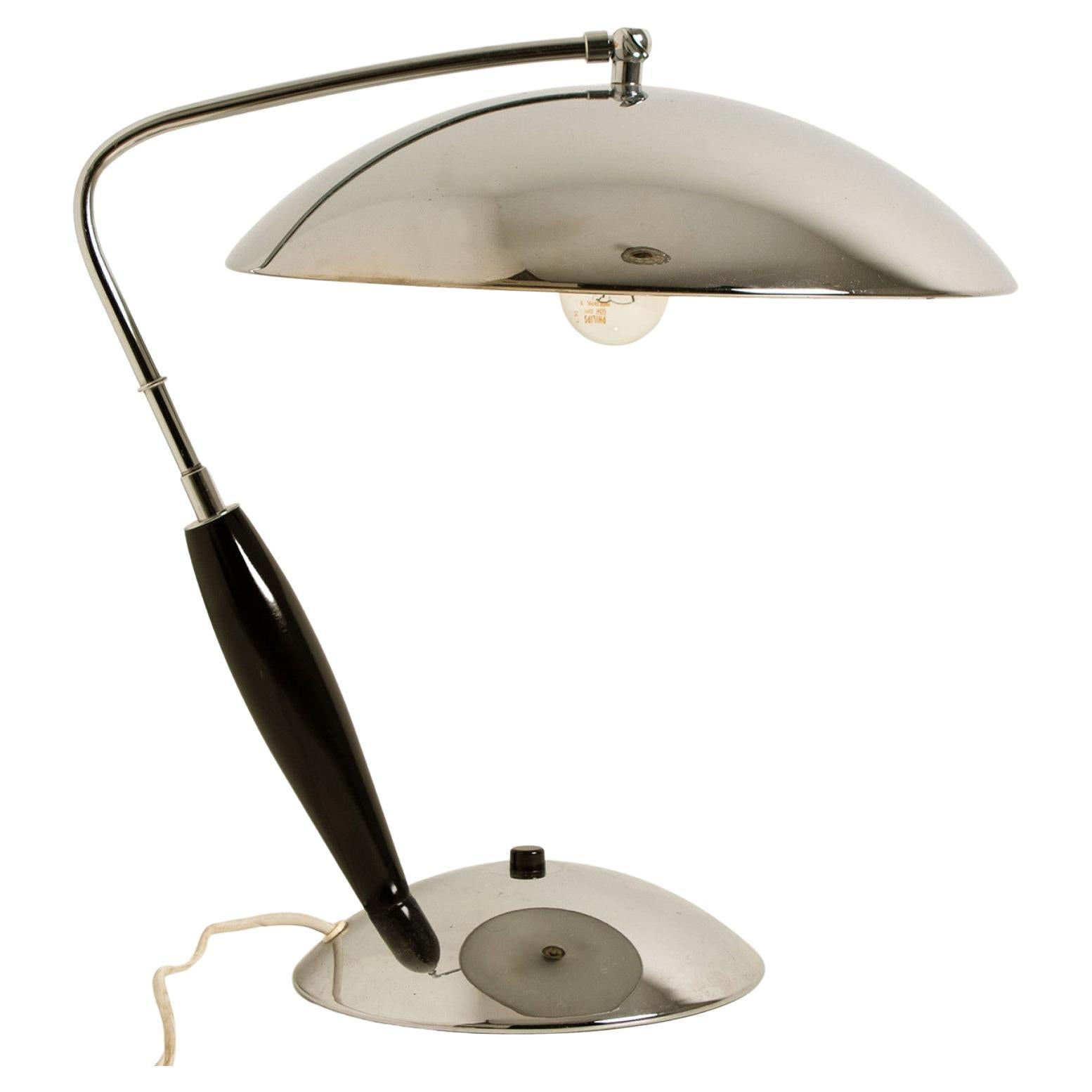 Verchromte Vintage-Tischlampe, 1970er-Jahre