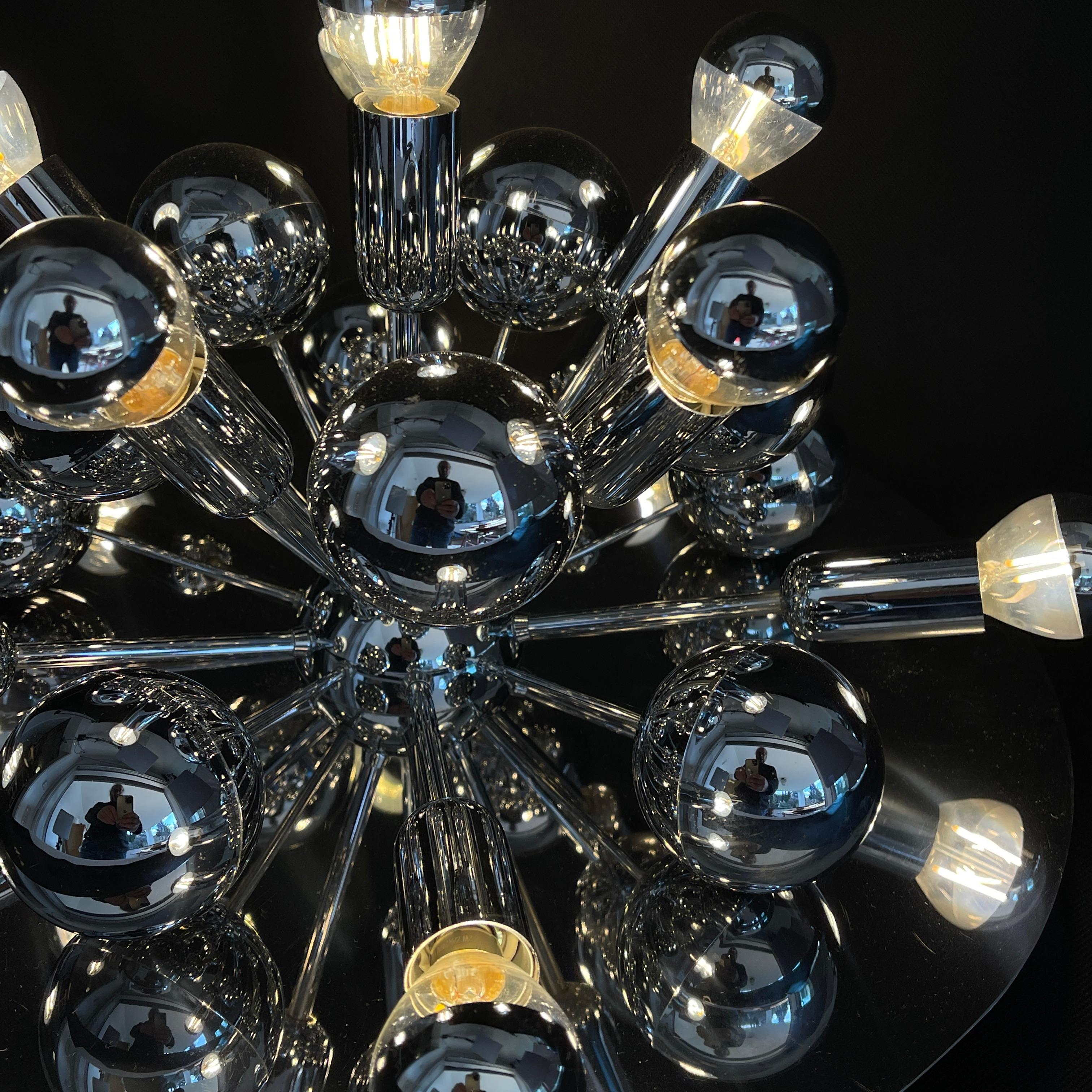 Late 20th Century Chrome Wall and Ceiling Lamp by Cosack, Sputnik, 1970s For Sale
