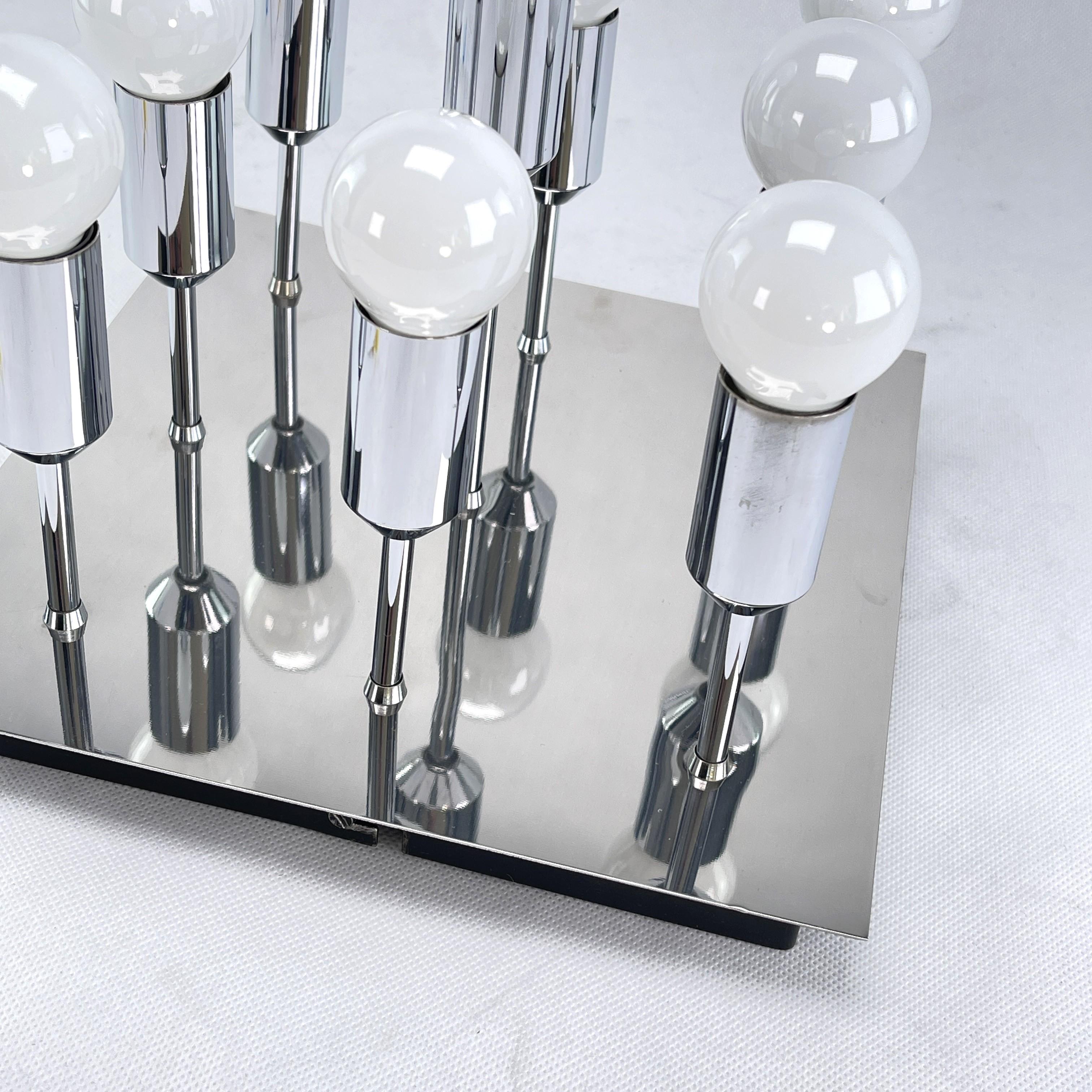 Lámpara de pared y techo cromada de Cosack, Sputnik, años 70 Metal en venta