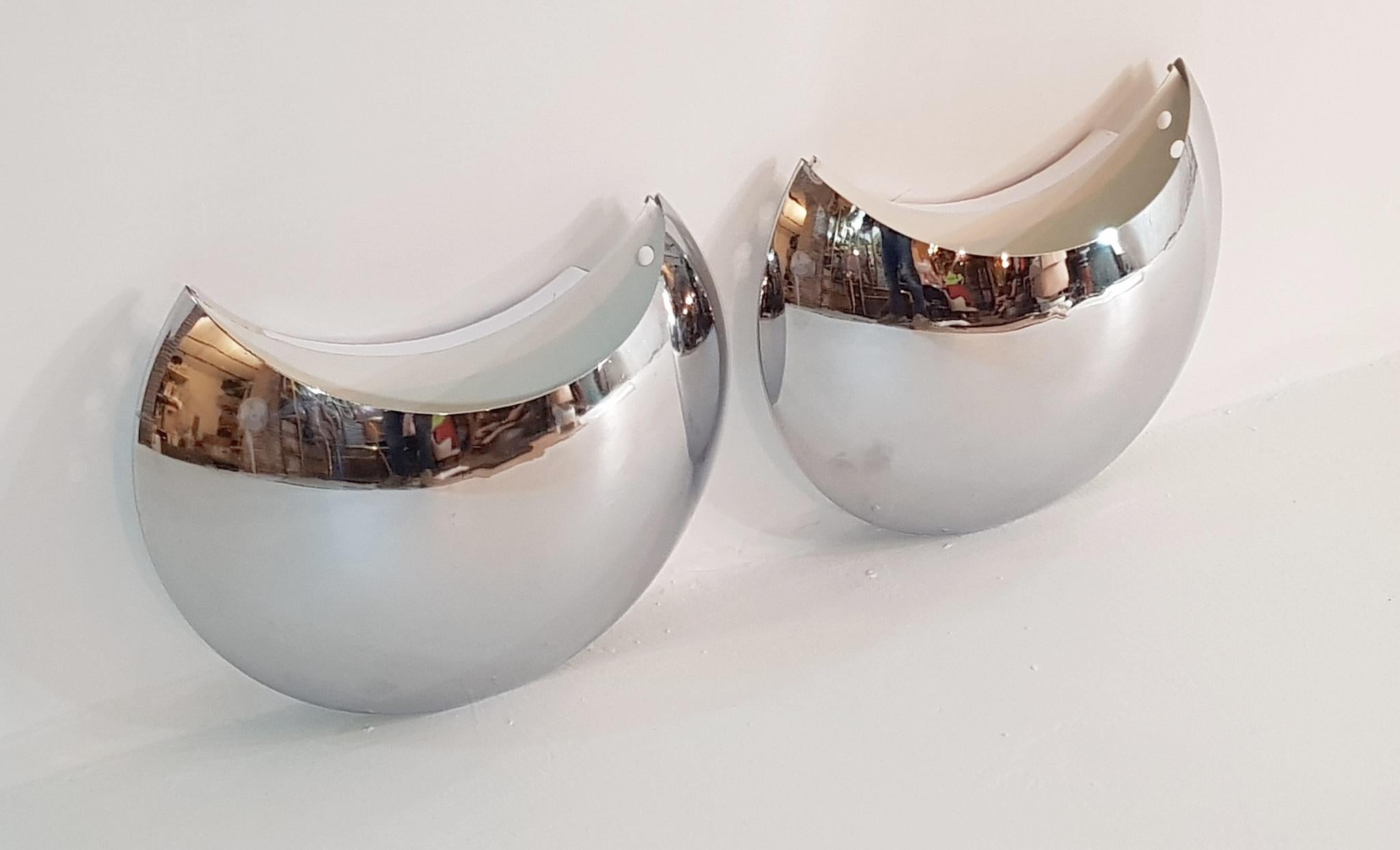 Space Age Chrome Wall Sconces 