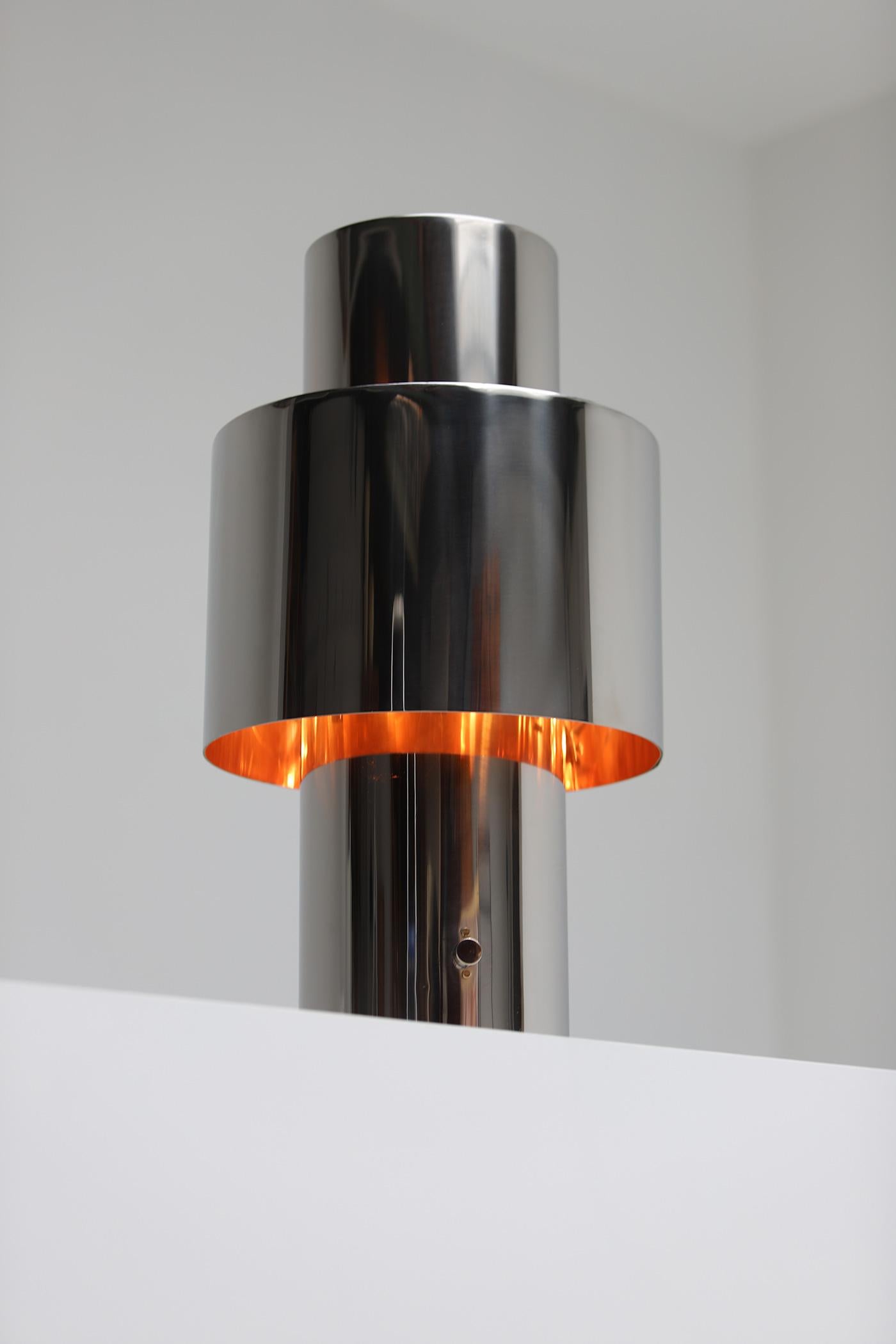 Lampada da tavolo 'Love' cromata Willy Rizzo 1970s in vendita 4