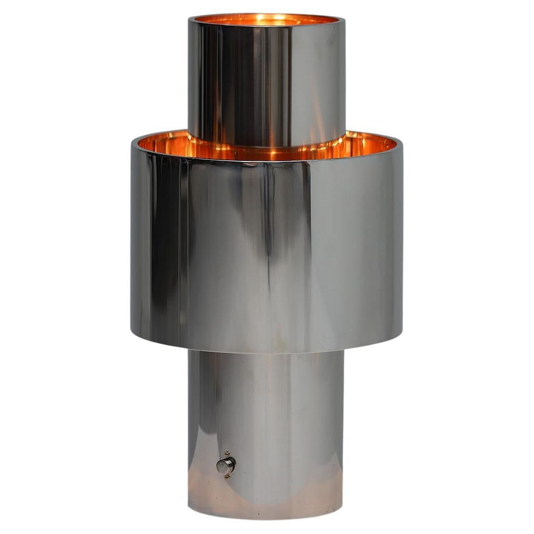 Chrome Willy Rizzo Chrome 'Love' Table Lamp 1970s