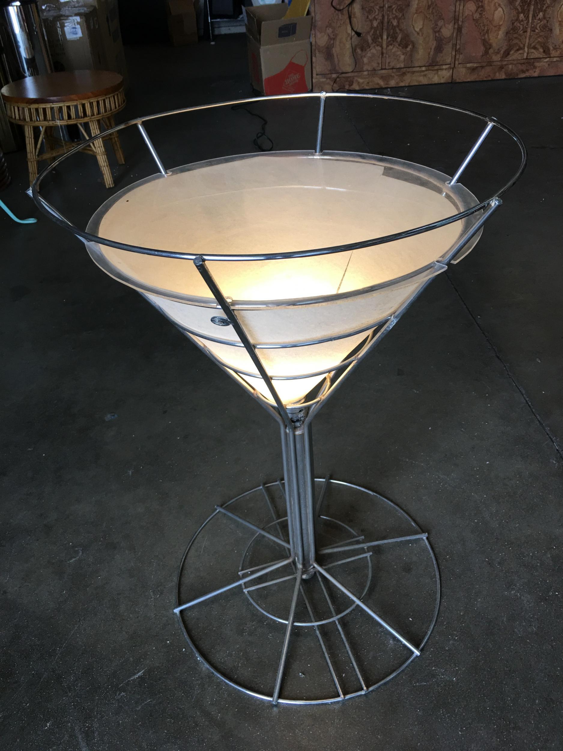 martini glass side table