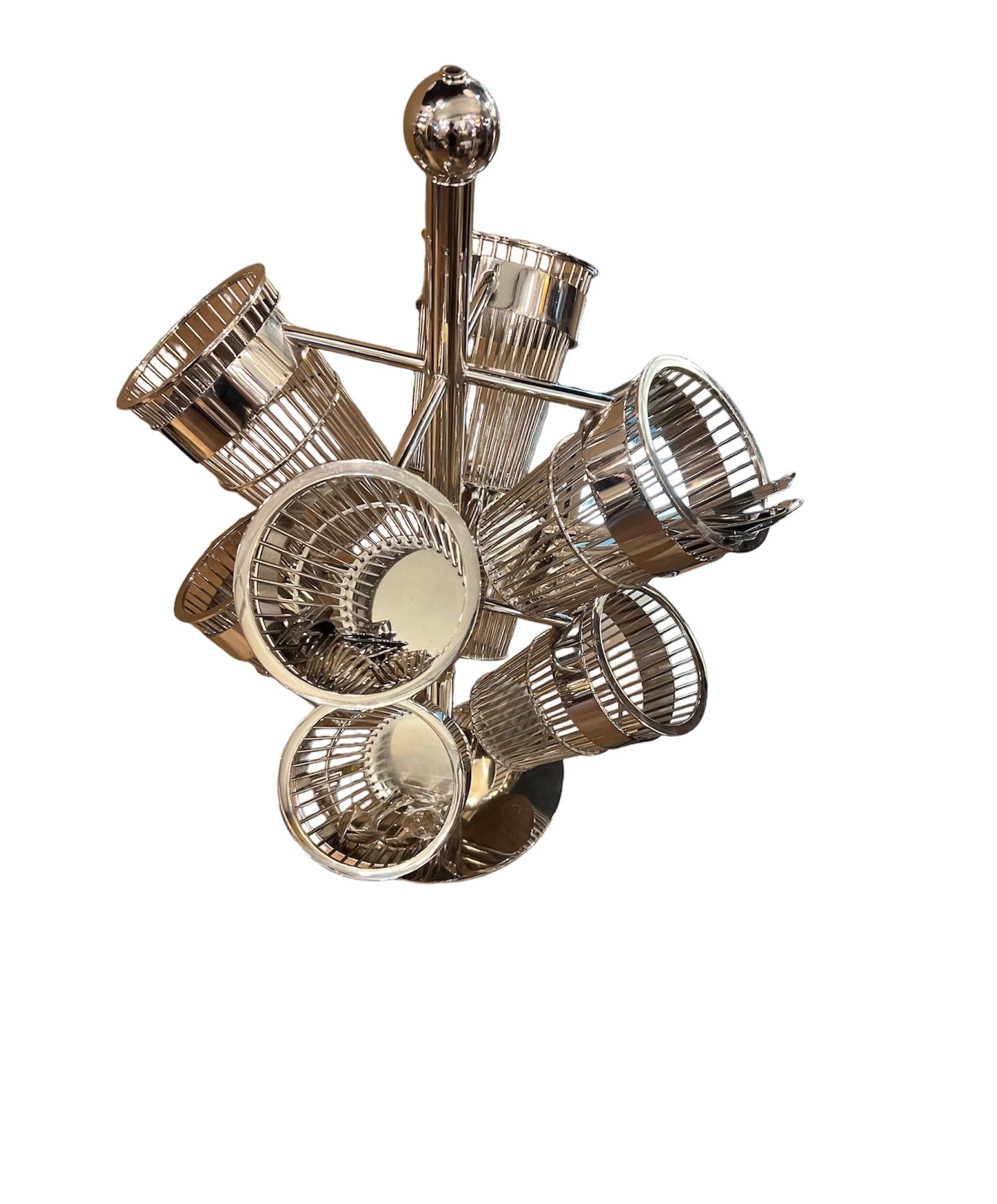 Chrom Draht Korb Champagner Halter auf Stand (amerikanisch) im Angebot
