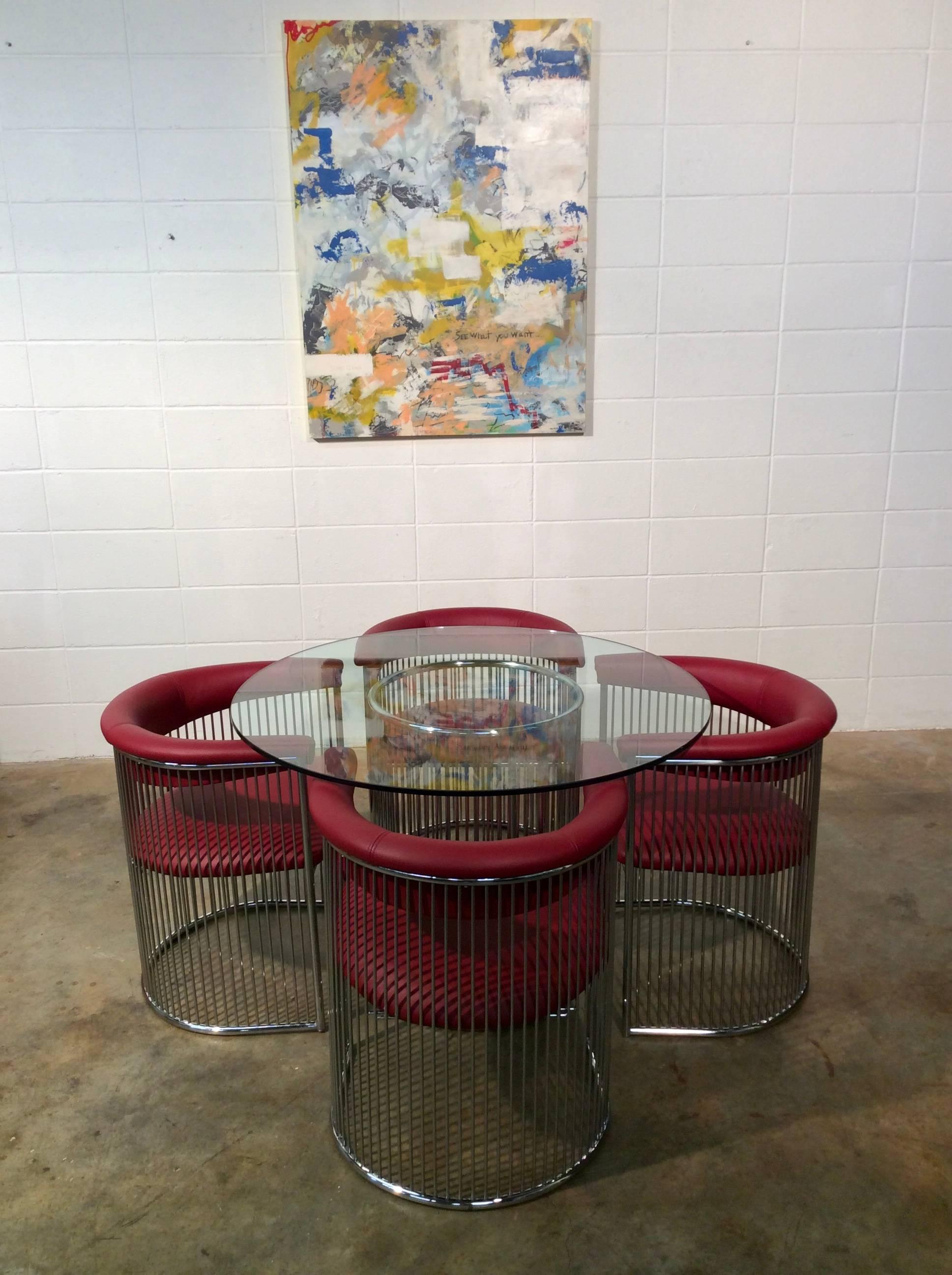 Chrome Wire Dining Set Designed by Arthur Umanoff for Contemporary Shells Inc For Sale 12