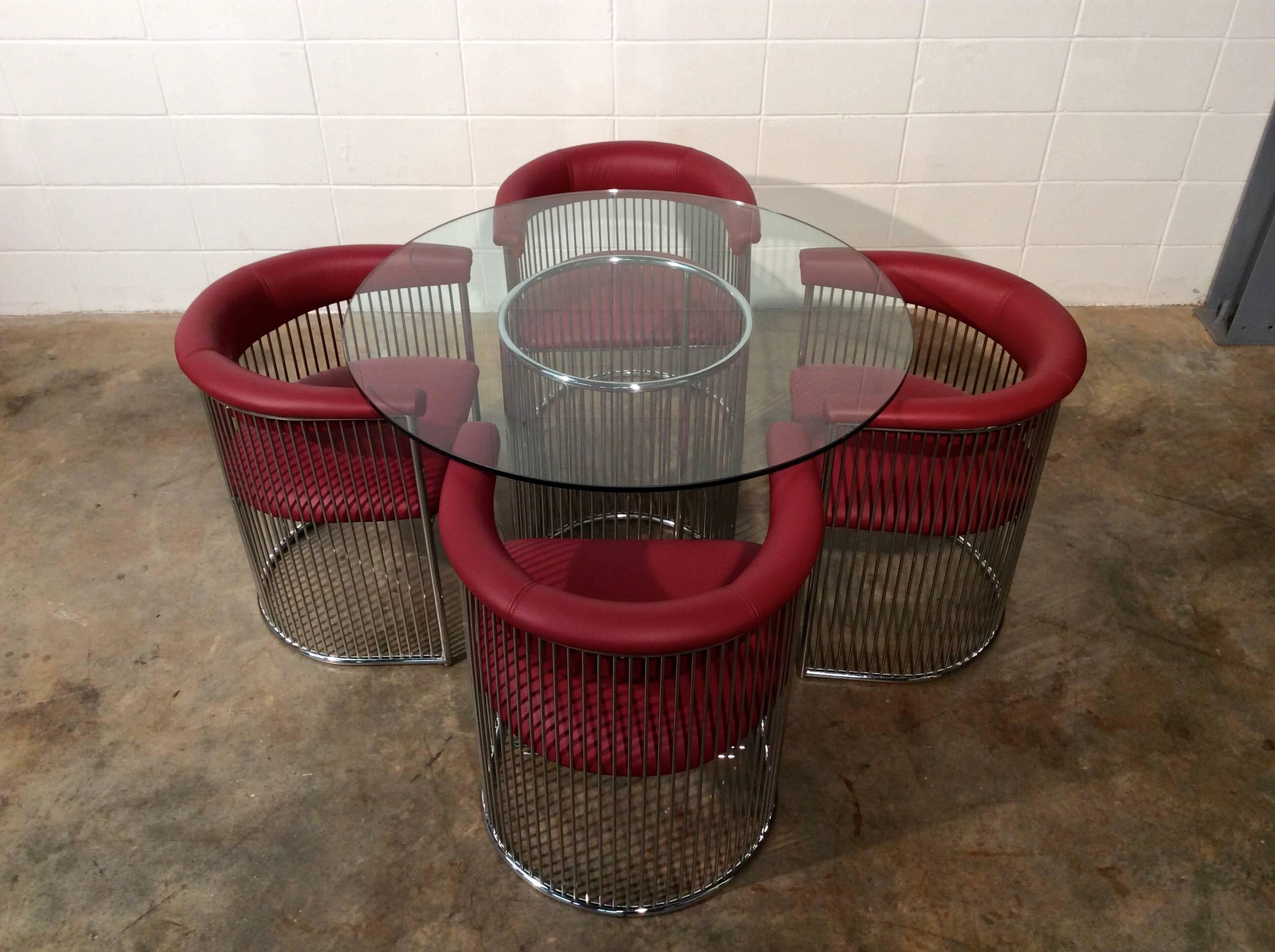 Mid-Century Modern Chrome Wire Dining Set Designed by Arthur Umanoff for Contemporary Shells Inc For Sale