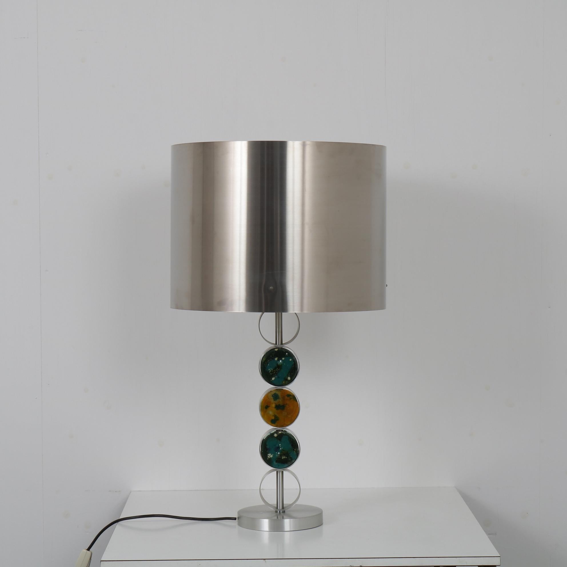 Chrome with Glass Table Lamp by Nanny Still for Raak, Netherlands, 1970 In Good Condition For Sale In Amsterdam, NL