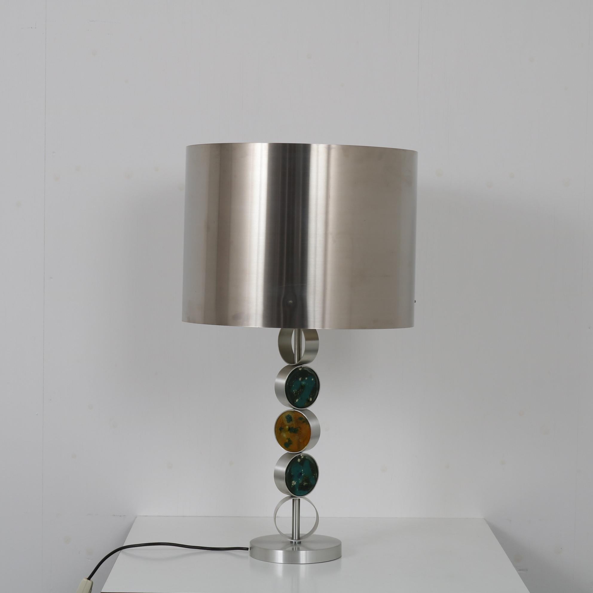 Tischlampe aus Chrom mit Glas von Nanny Still für Raak, Niederlande, 1970 (Spätes 17. Jahrhundert) im Angebot