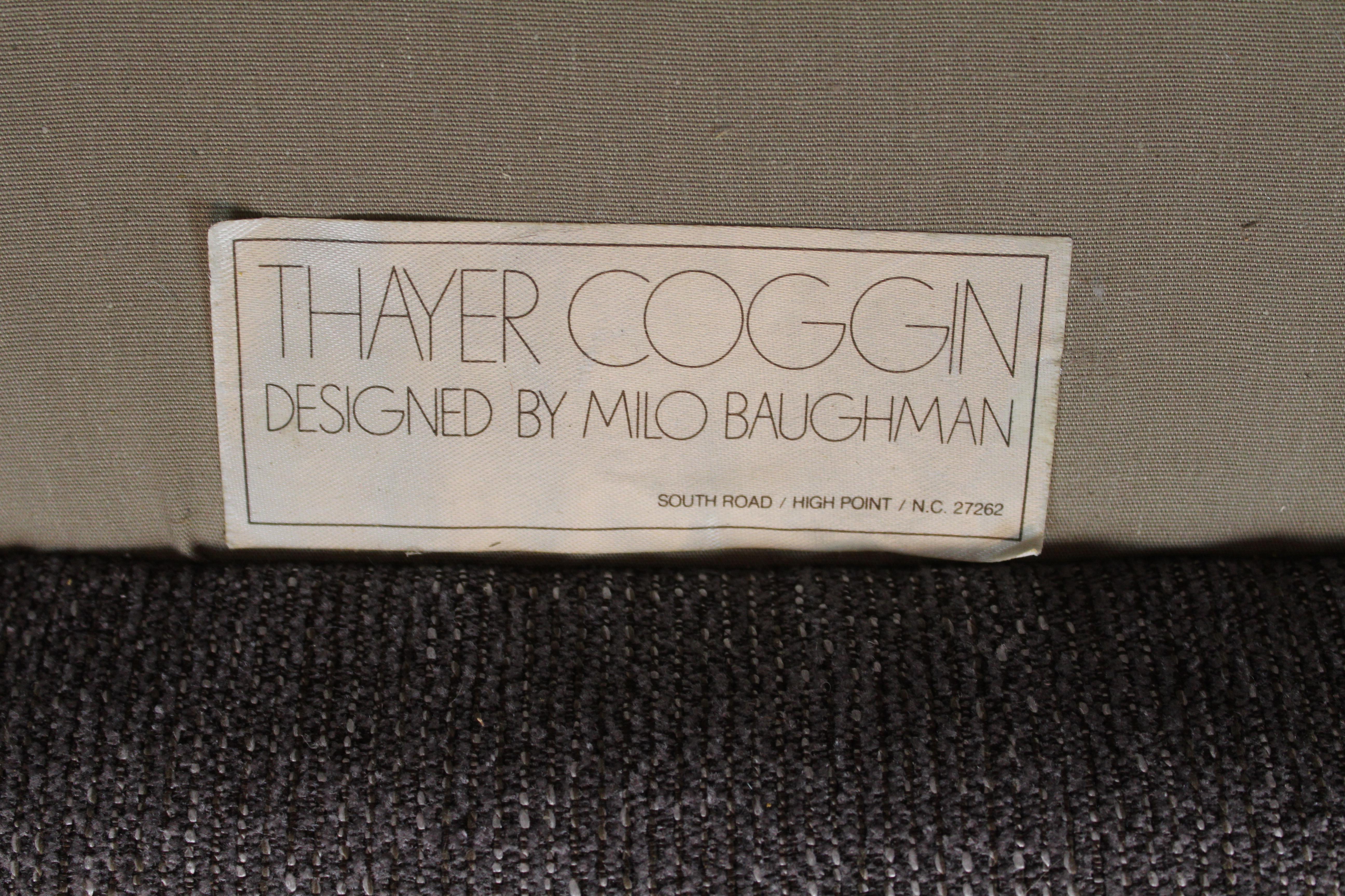 Drehstuhl mit Chrom umwickelt von Milo Baughman für Thayer Coggin im Angebot 3