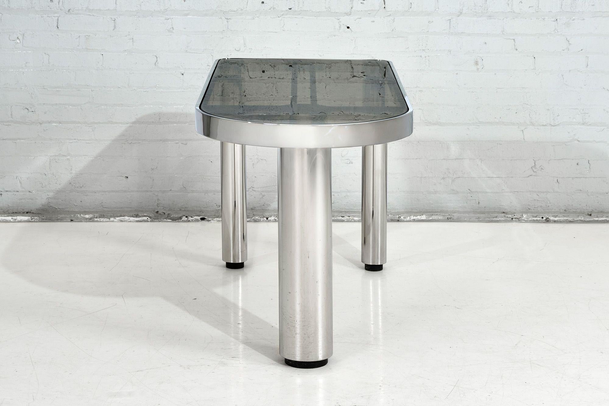 Chrome Writing Desk in the Style of Karl Springer, 1970 In Good Condition In Chicago, IL