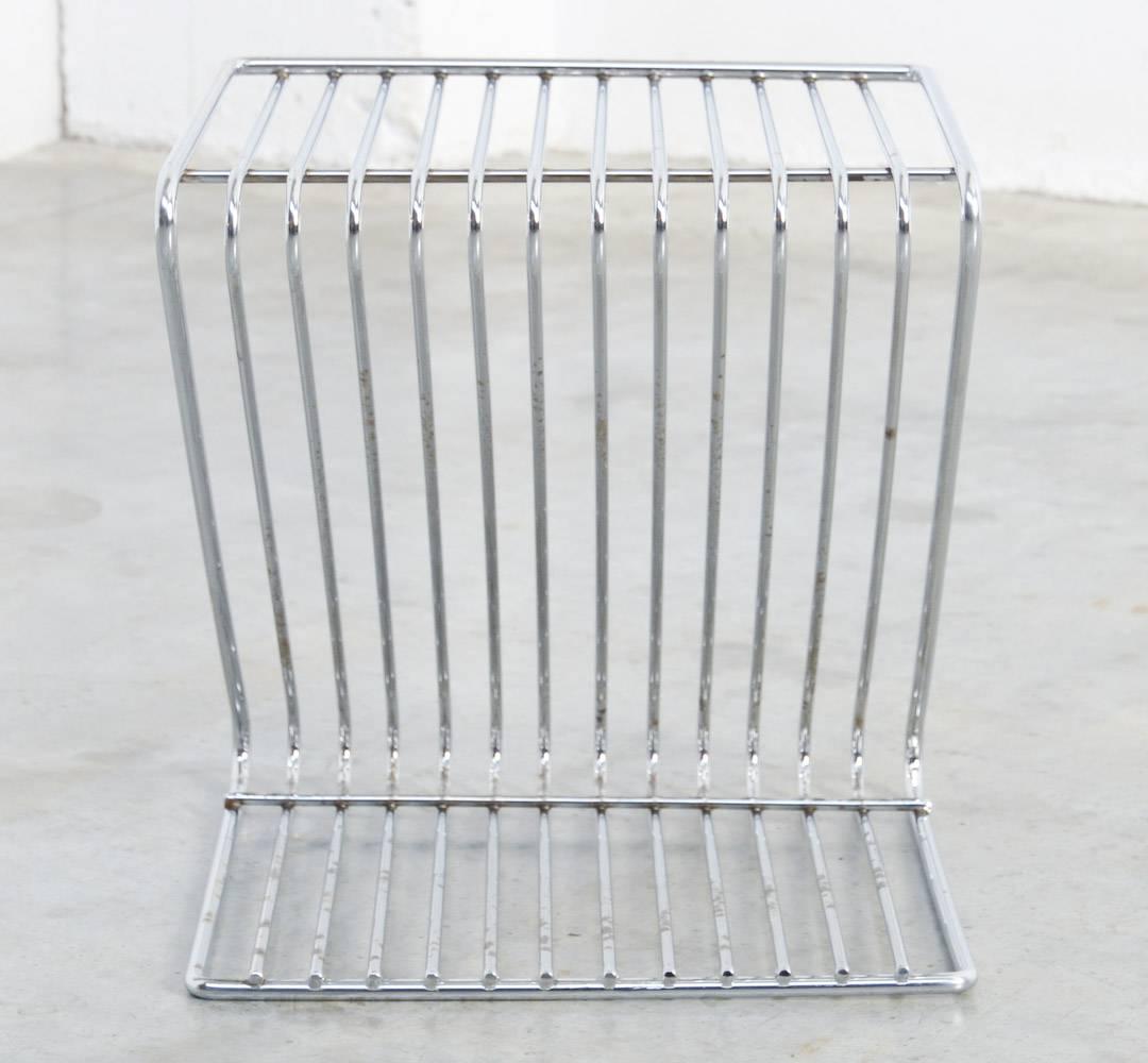 French Chrome Z Stool by François Arnal for Atelier A