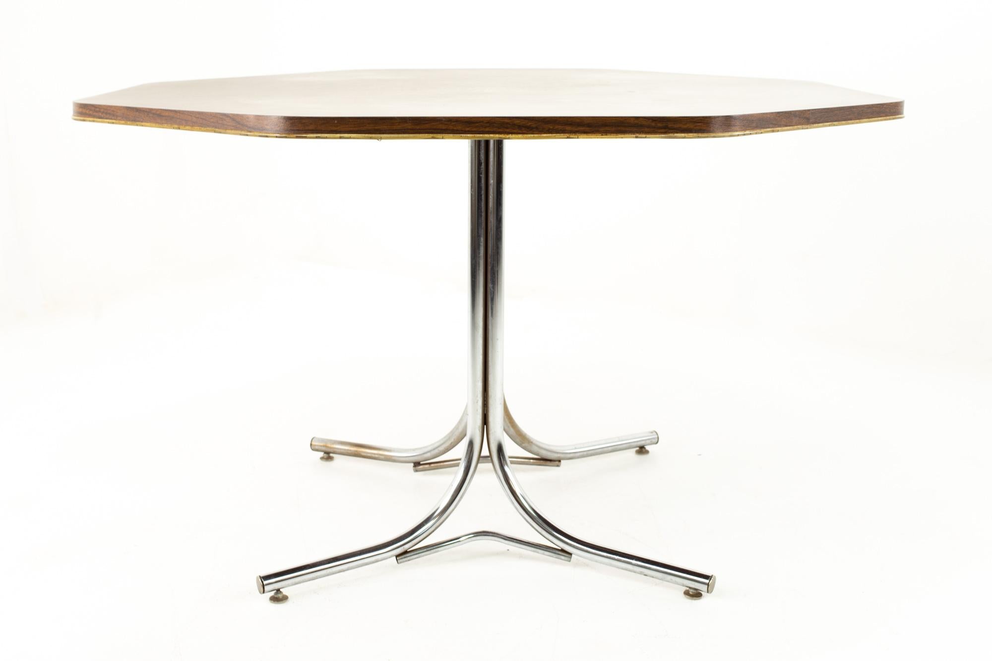 Chromecraft Mid Century Octagonal Formica Top Table In Excellent Condition In Countryside, IL