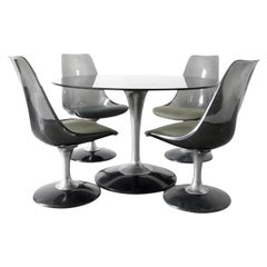 Chromecraft Smoked Glass and Lucite Oval Table (chairs already sold)