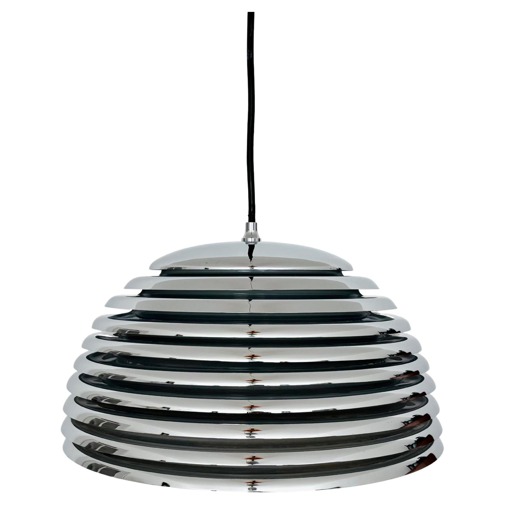 Chromed 1970s Pendant Lamp by Kazuo Motozawa for Staff