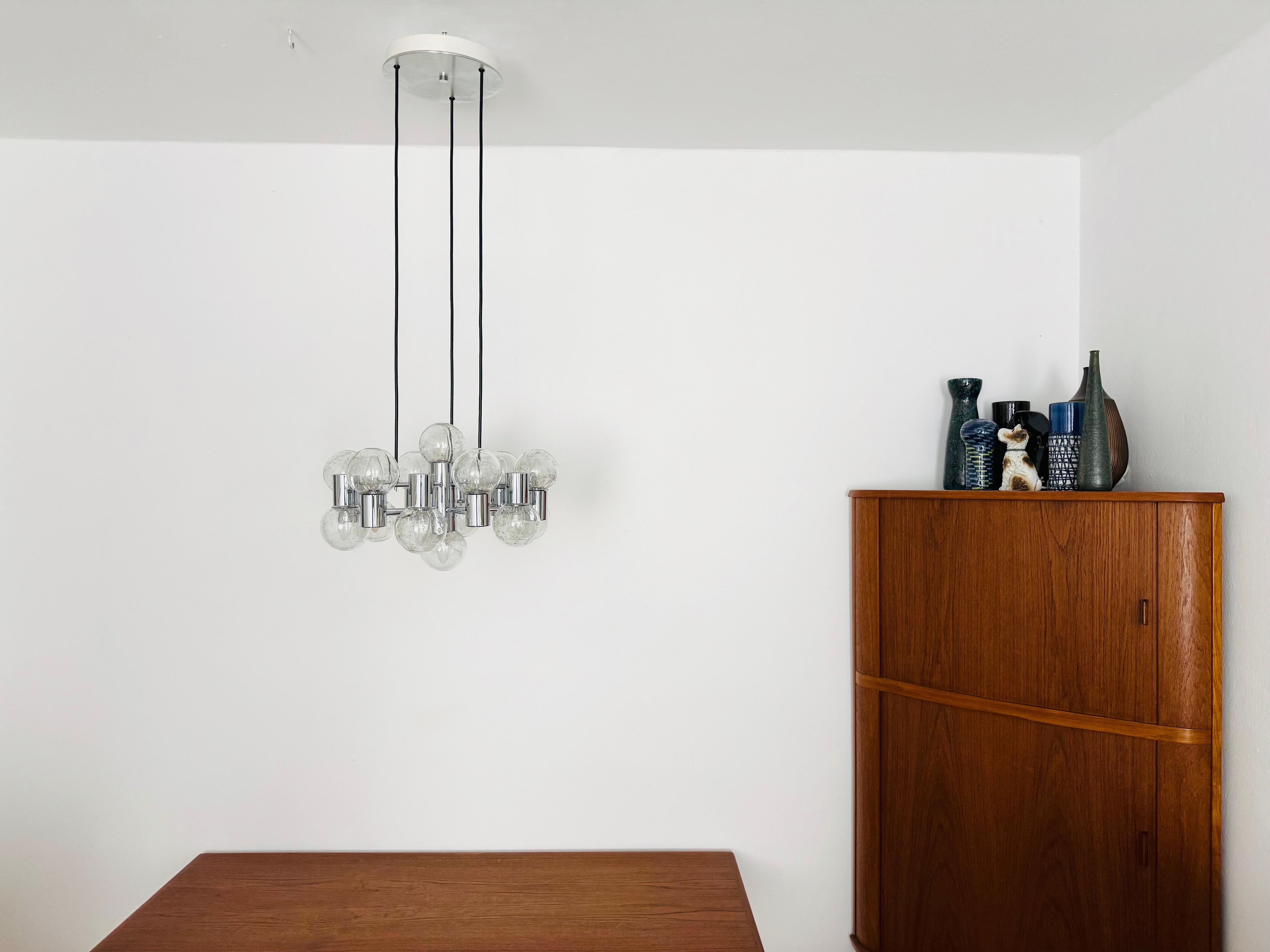 Fine XX secolo Lampadario Sputnik cromato anni '70 di Doria in vendita