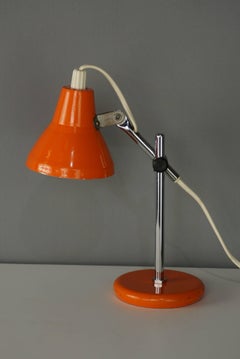 Chromed and Orange Metal Articulated Little Lamp