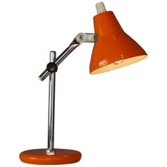 Chromed and Orange Metal Articulated Little Lamp
