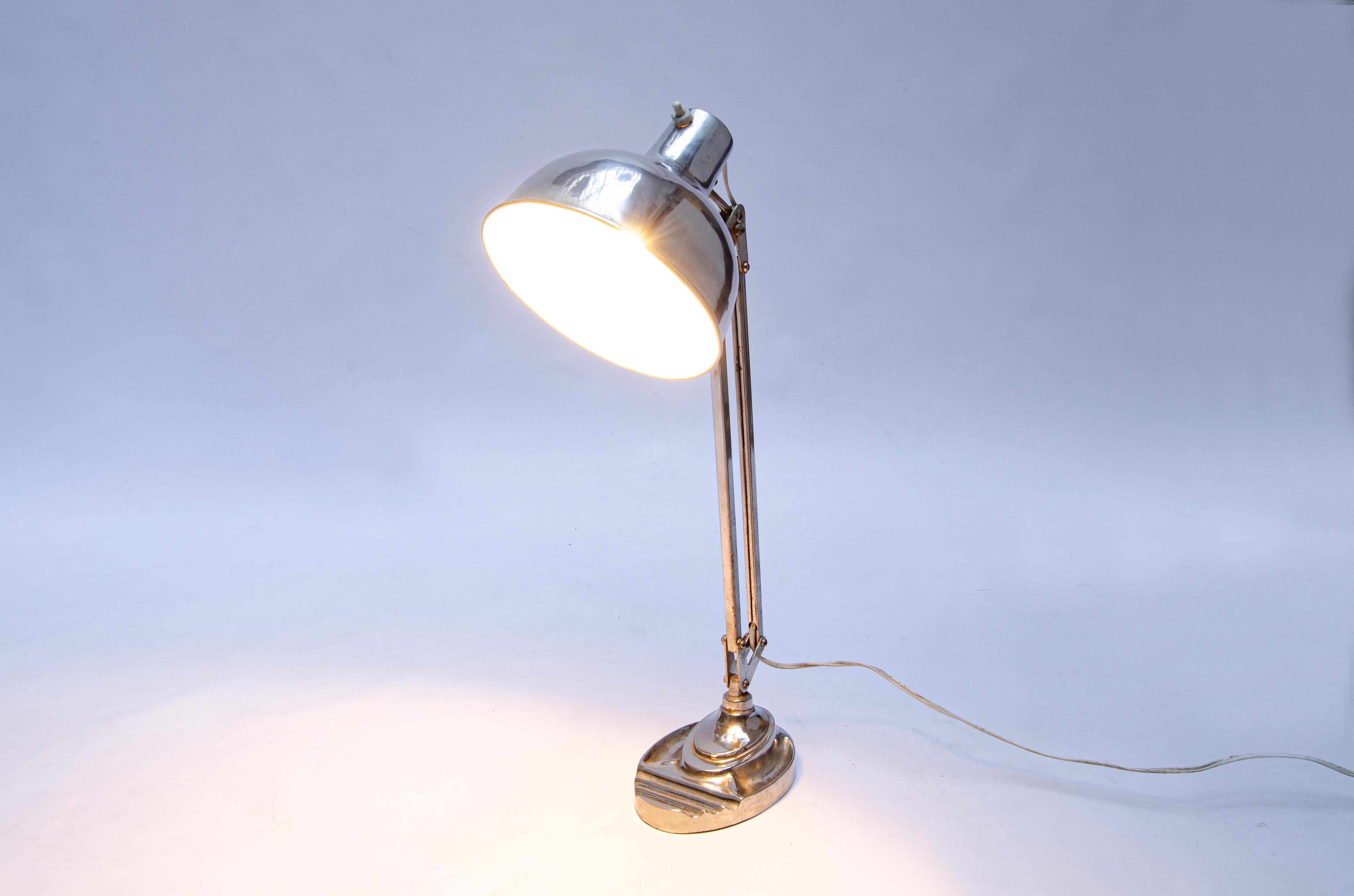 American Chromed Art Deco Desk Lamp For Sale