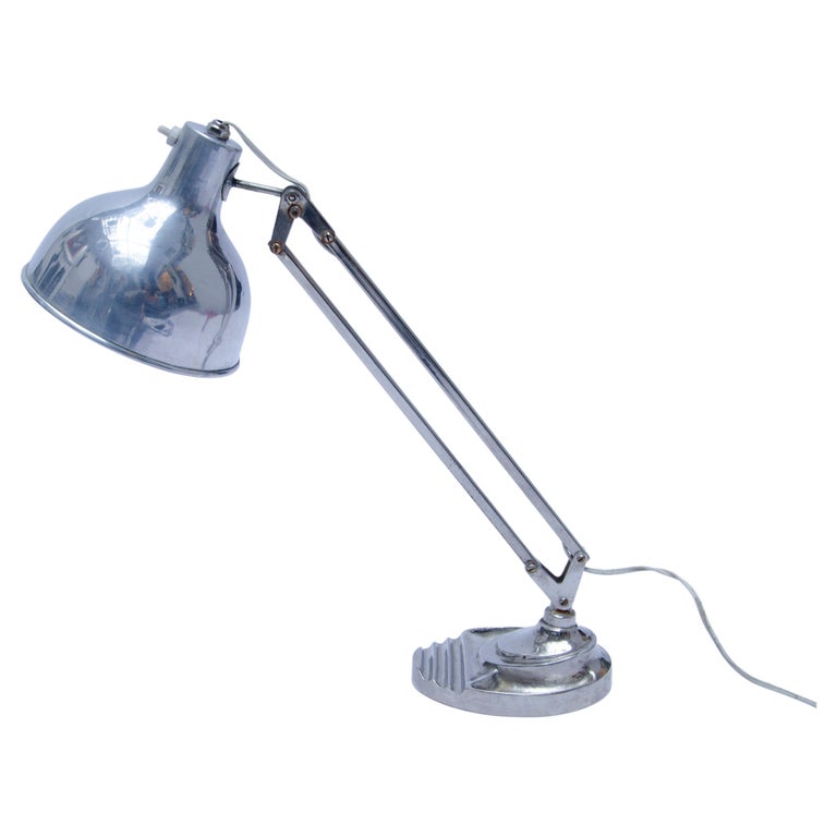 Chromed Art Deco Desk Lamp For Sale at 1stDibs