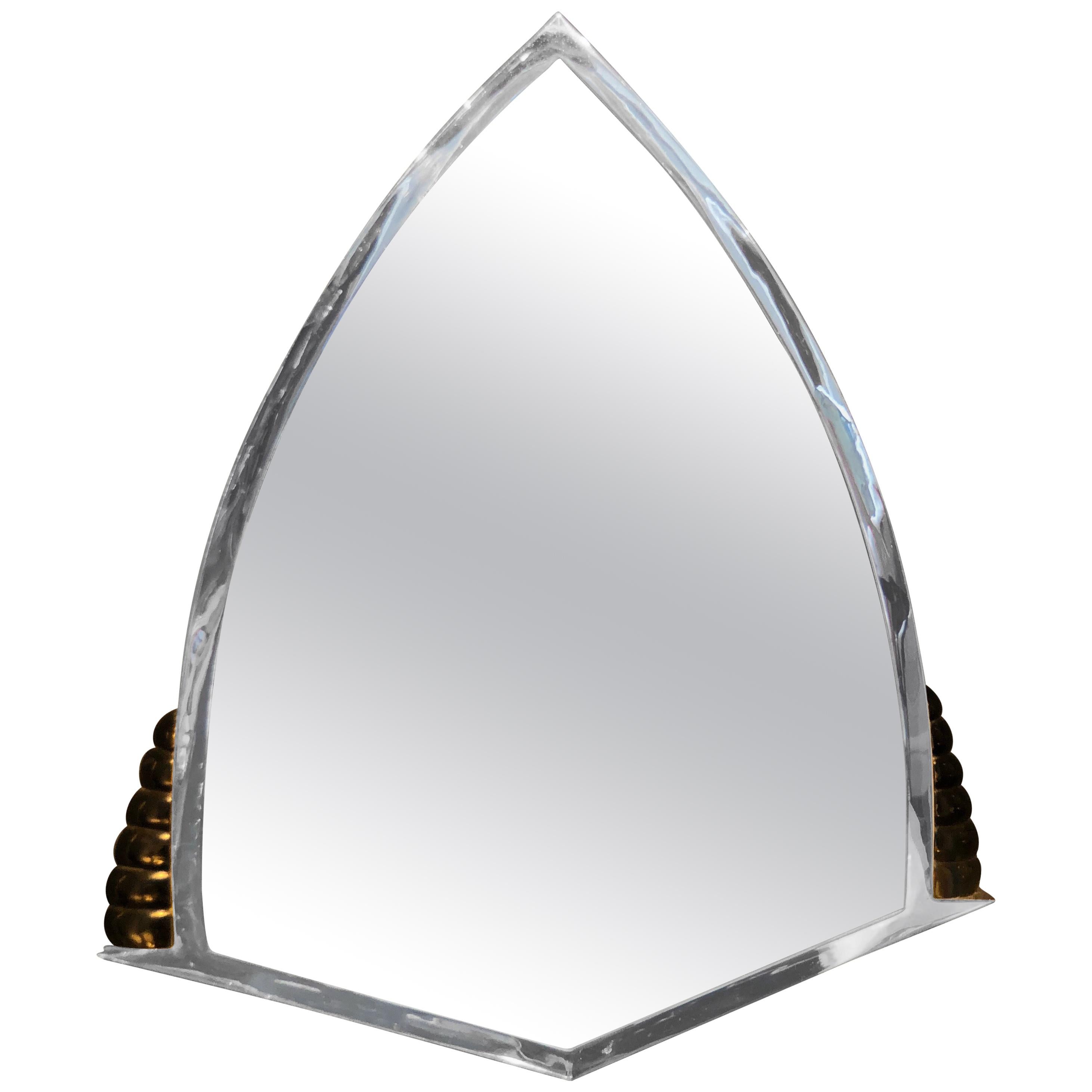 Chromed Art Deco Wall Mirror from Italy, 1920s For Sale