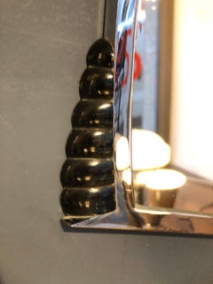 Chromed Art Deco Wall Mirror from Italy, 1920s