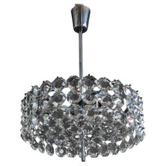 Chromed bakalowits chandelier vienna around 1950s