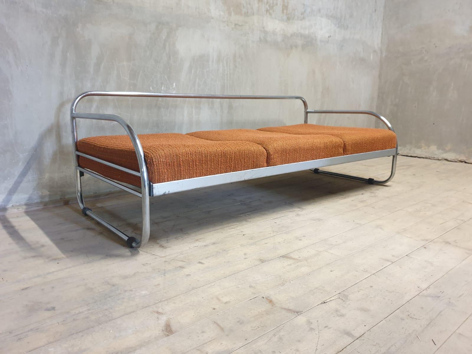 Chromed Bauhaus sofa, 1930´s, Bohemia For Sale 4