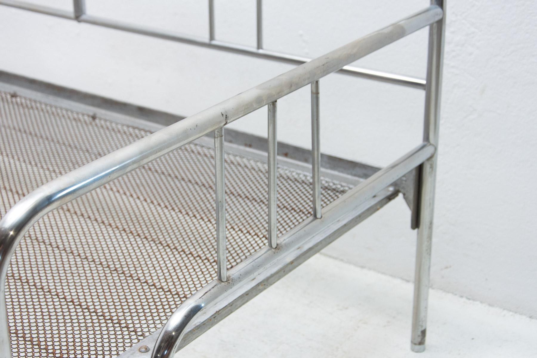 Plated Chromed Bauhaus Sofa, 1930's, Bohemia