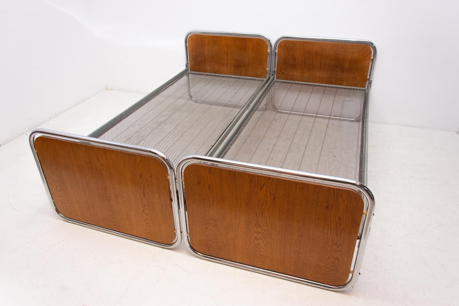 Art Deco Chromed Beds by Kovona, 1950s, Czechoslovakia, Set of 2