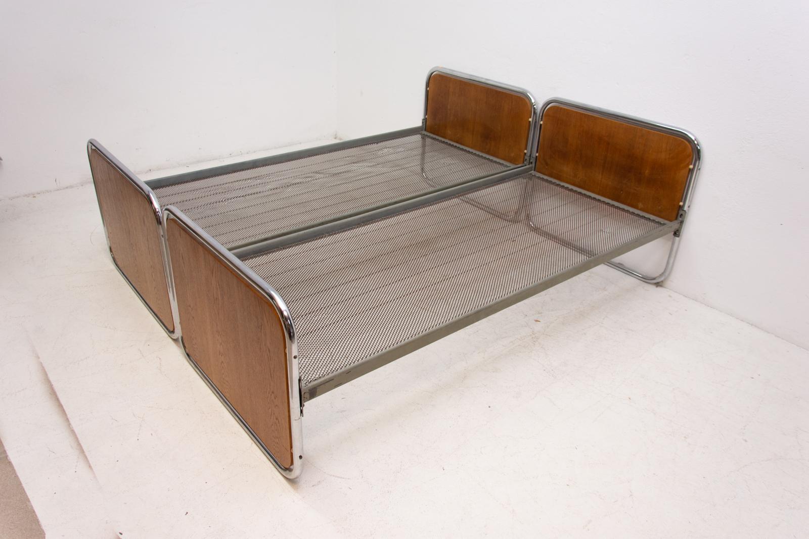 20th Century Chromed Beds by Kovona, 1950s, Czechoslovakia, Set of 2