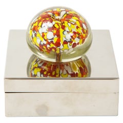 Chromed Box with Murano Glass