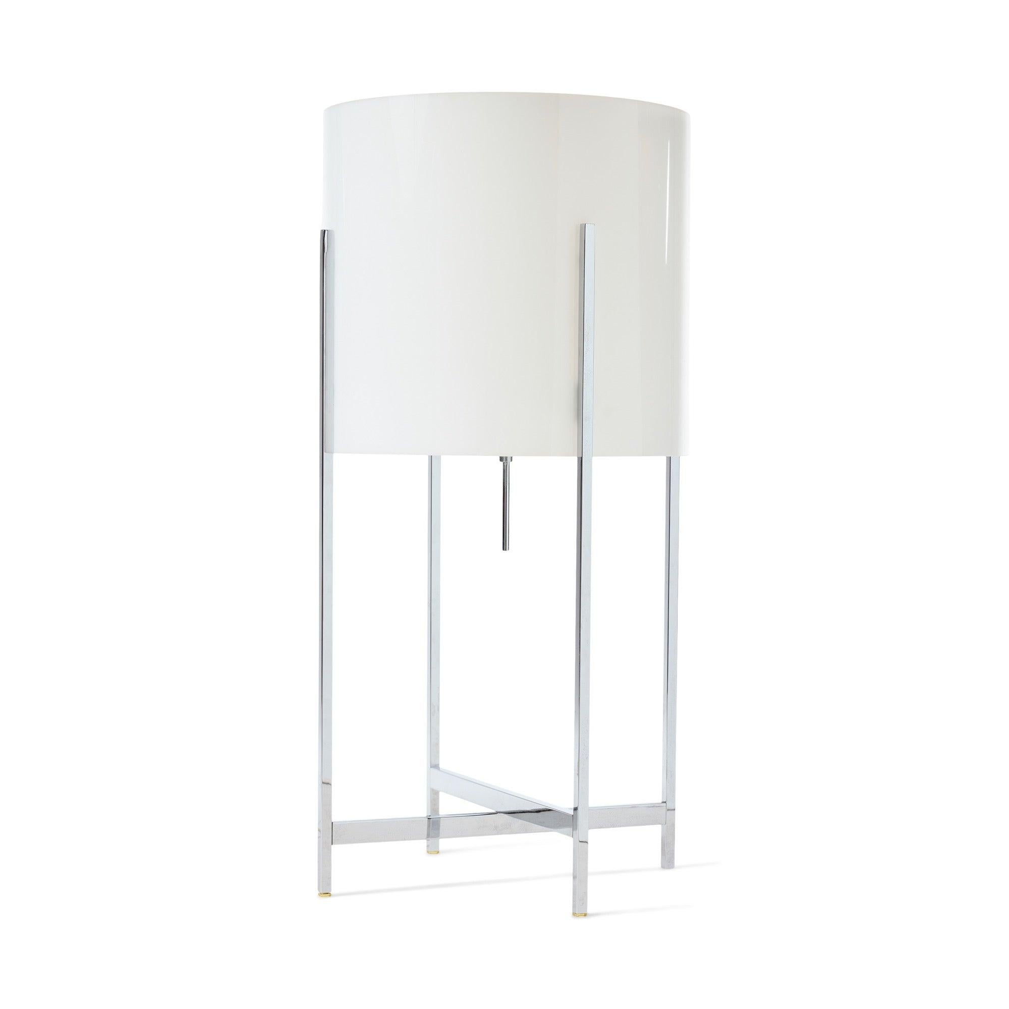 American Chromed Brass & Acrylic Table Lamp by Paul Mayen for Habitat, 1955 For Sale