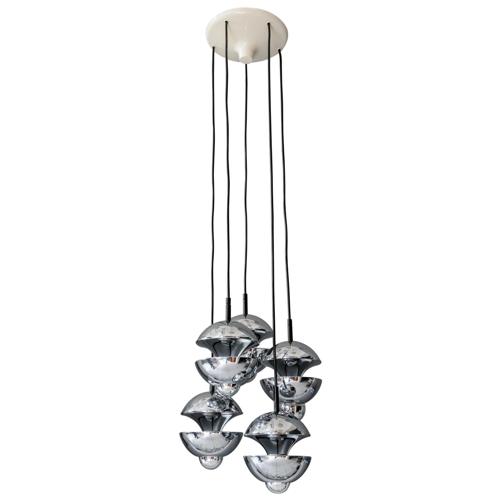 Chromed Chandelier by Kaiser Leuchten, Germany, circa 1960s