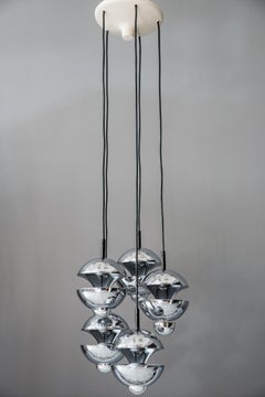 Chromed Chandelier by Kaiser Leuchten, Germany, circa 1960s