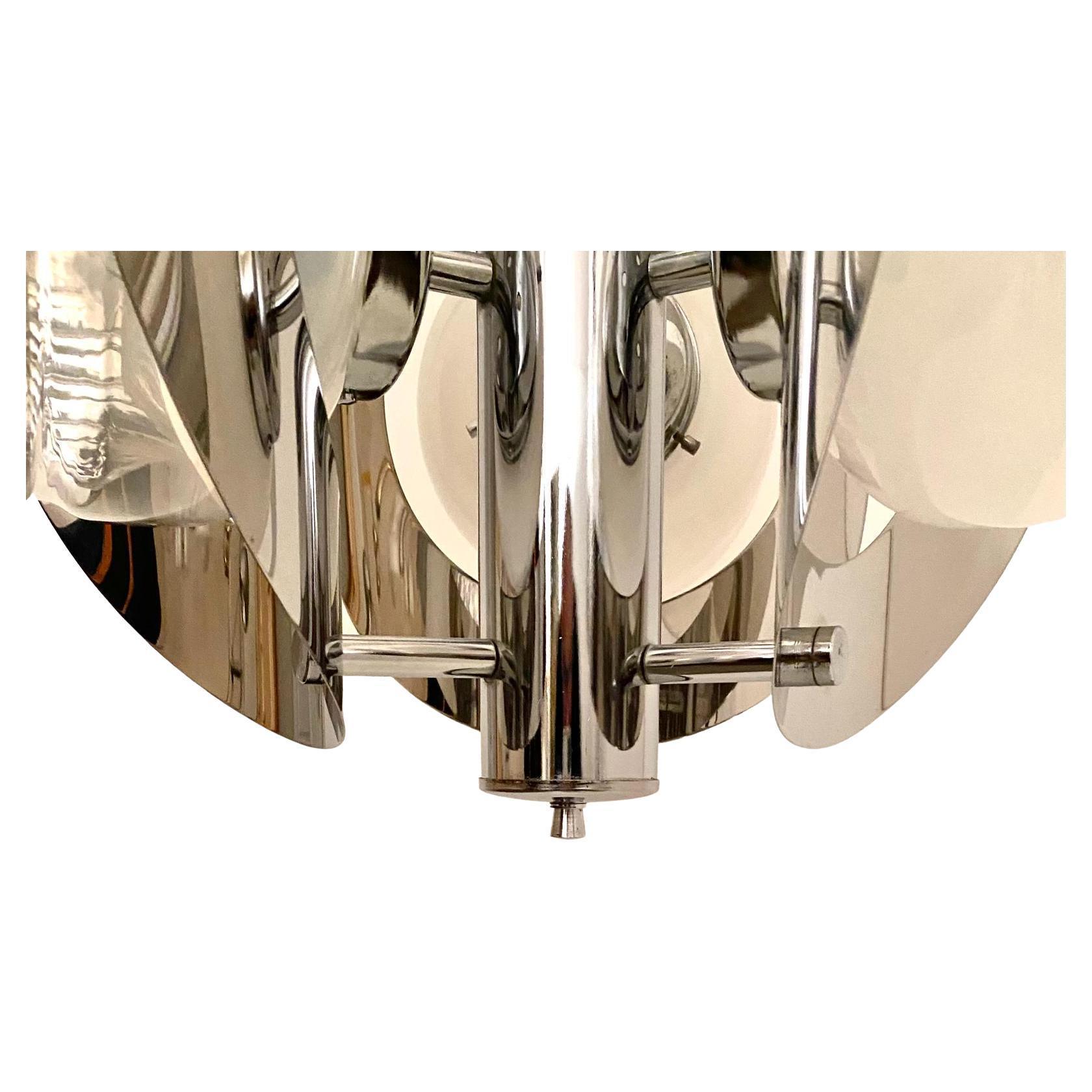 Lampadario cromato Midcentury Modern A Space Age in vendita 4