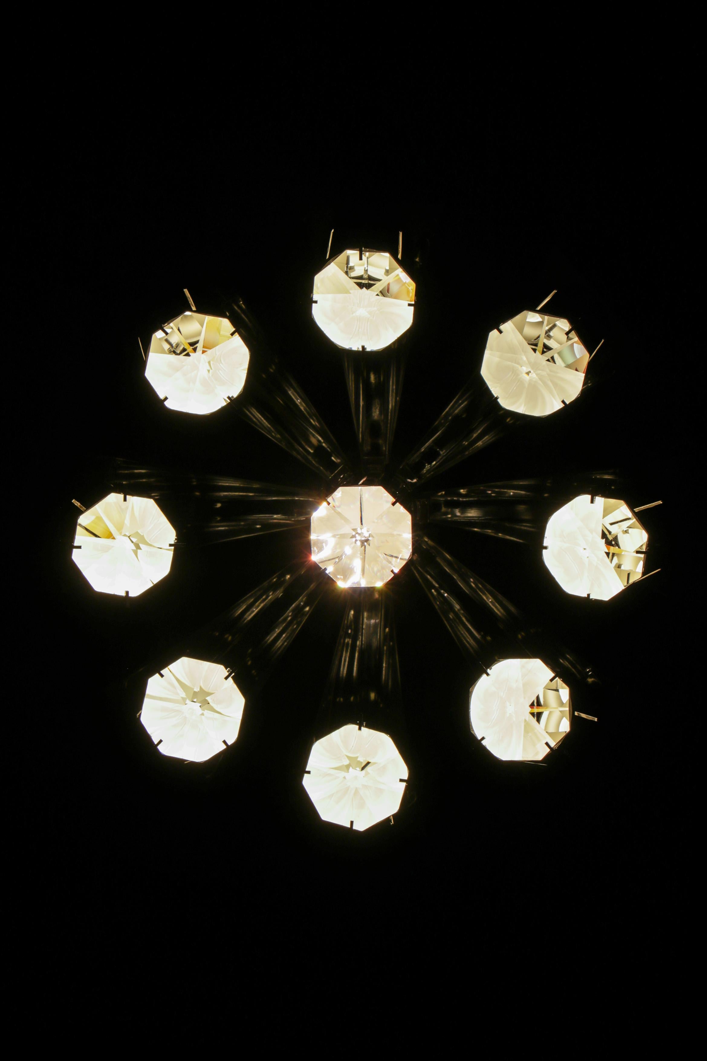 Chromed Chandelier Pendant Ceiling Lamp Attributed to Goffredo Reggiani, 1970s For Sale 12