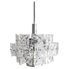 Lustre chromé avec cristaux design Kinkeldey Allemagne 1960s