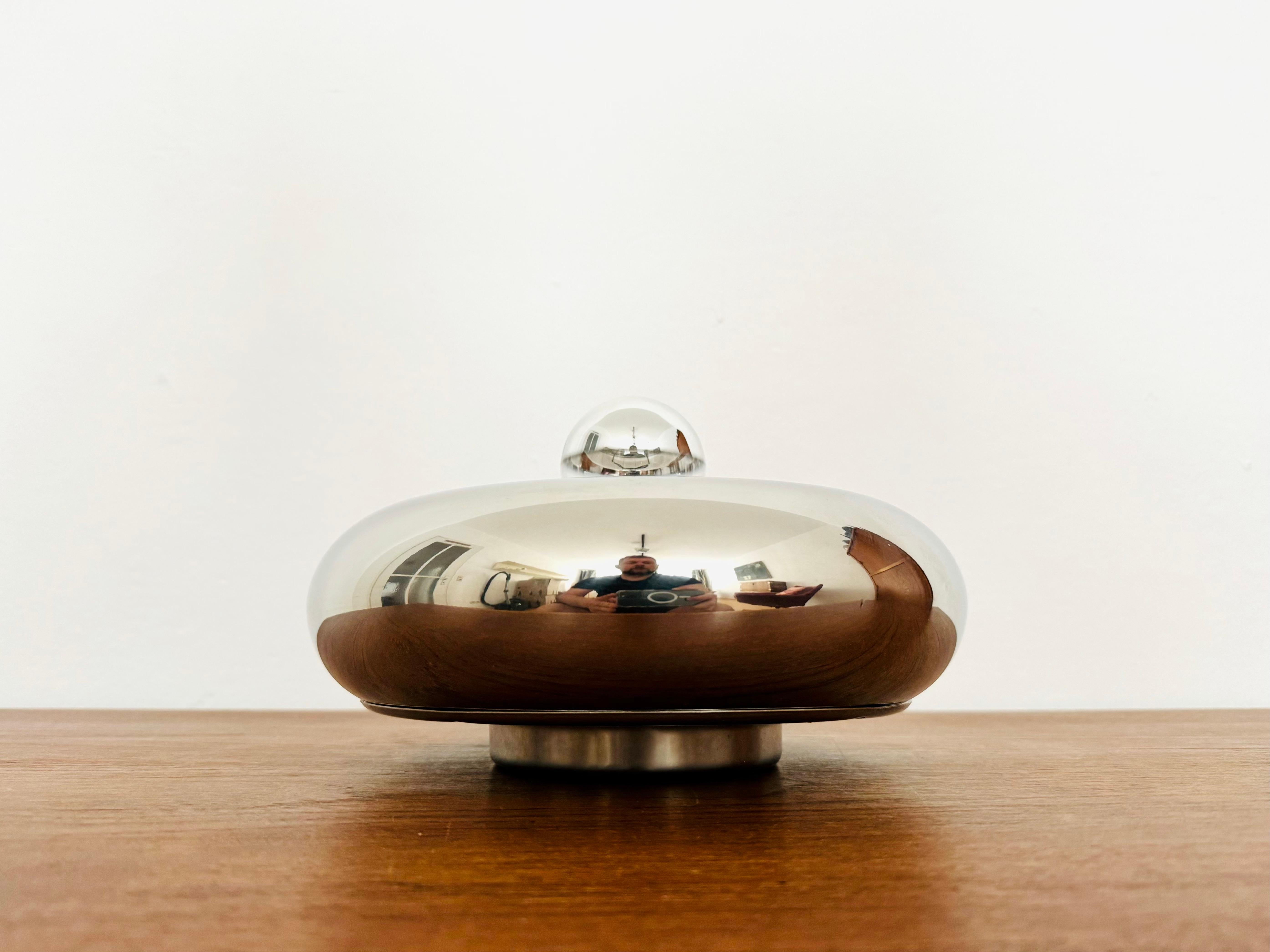 Chromed Donut Shaped Flush Lamp by Luci Cinisello Milano For Sale 6