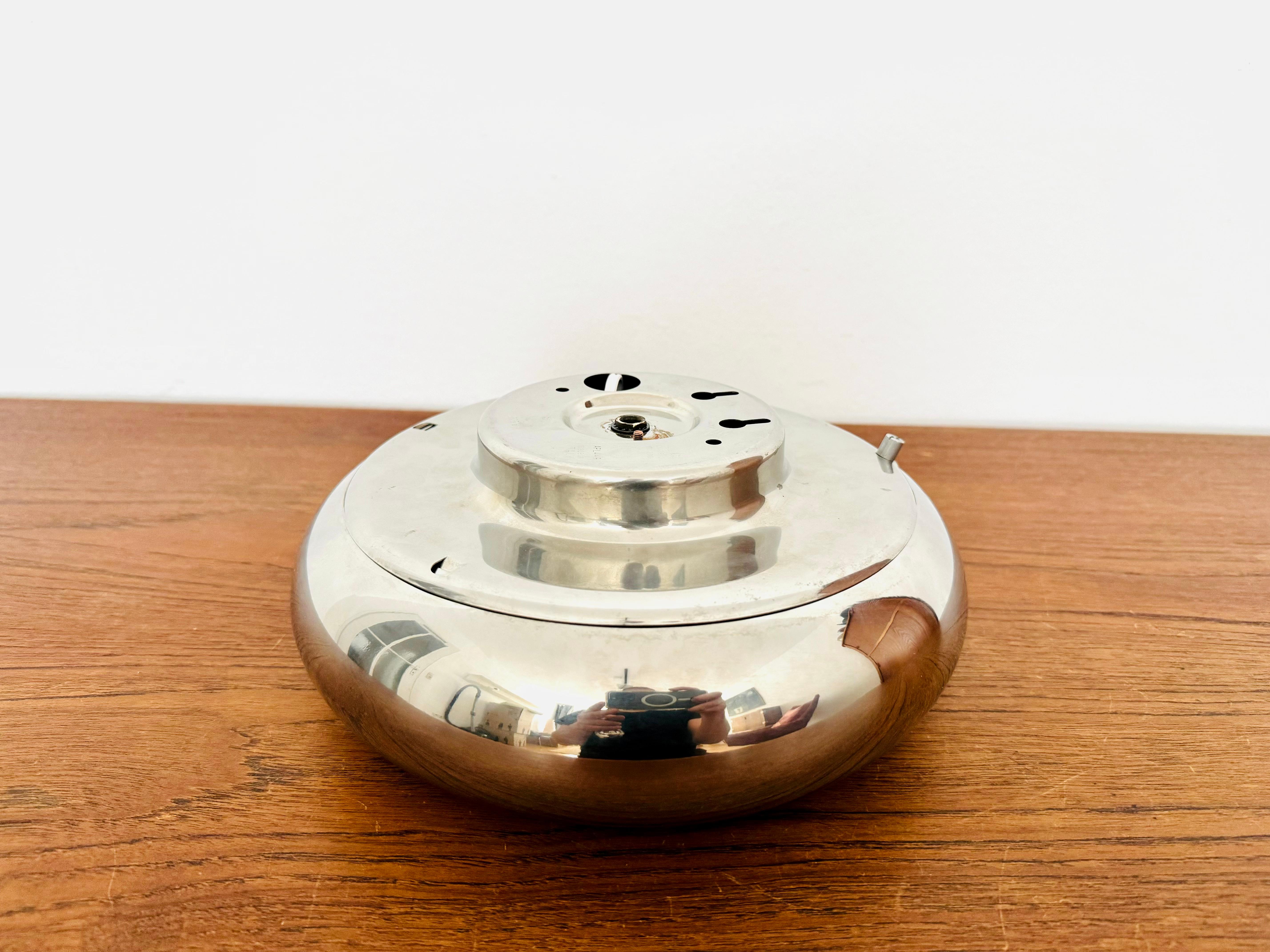 Chromed Donut Shaped Flush Lamp by Luci Cinisello Milano For Sale 7