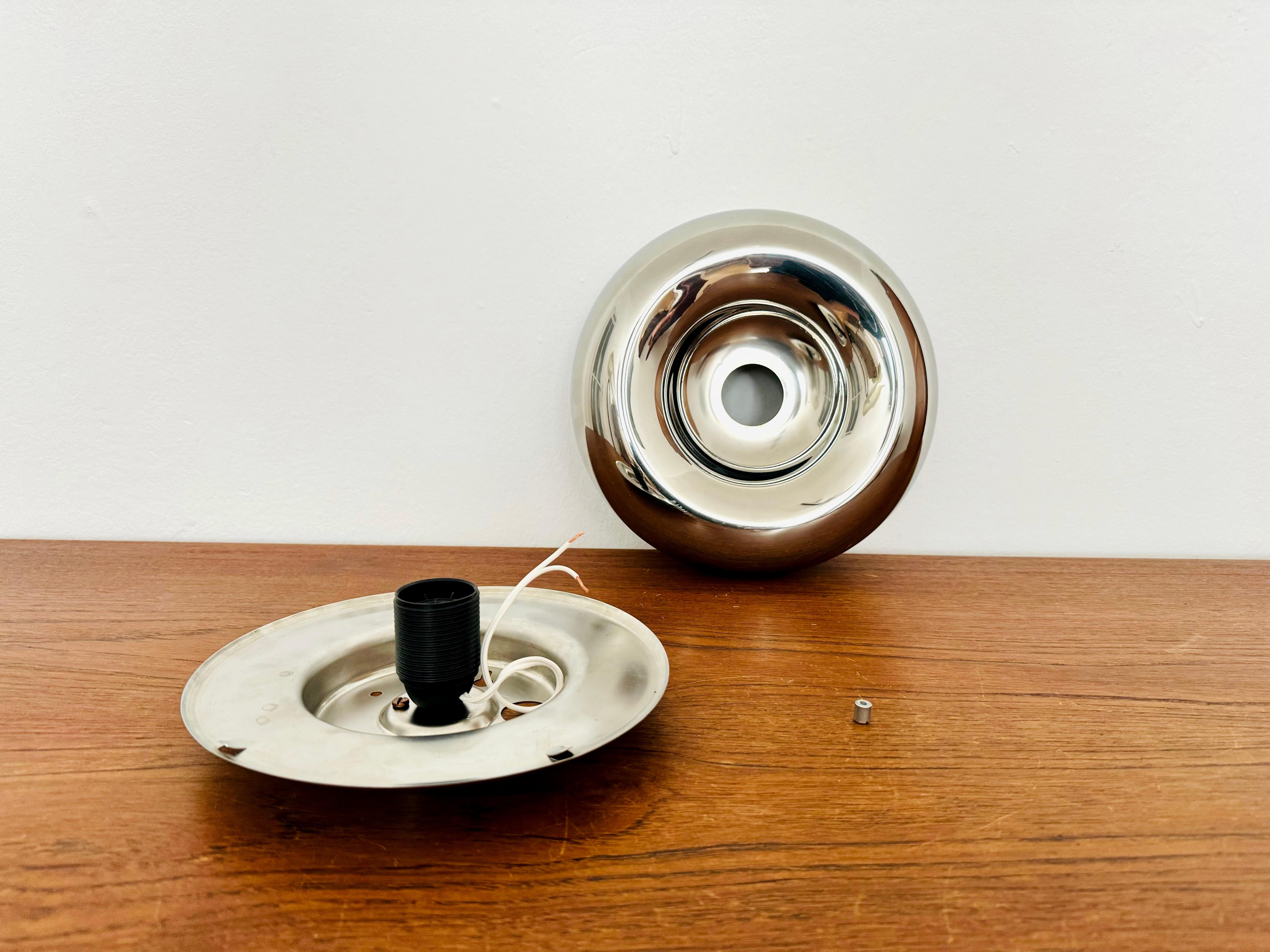 Chromed Donut Shaped Flush Lamp by Luci Cinisello Milano For Sale 9