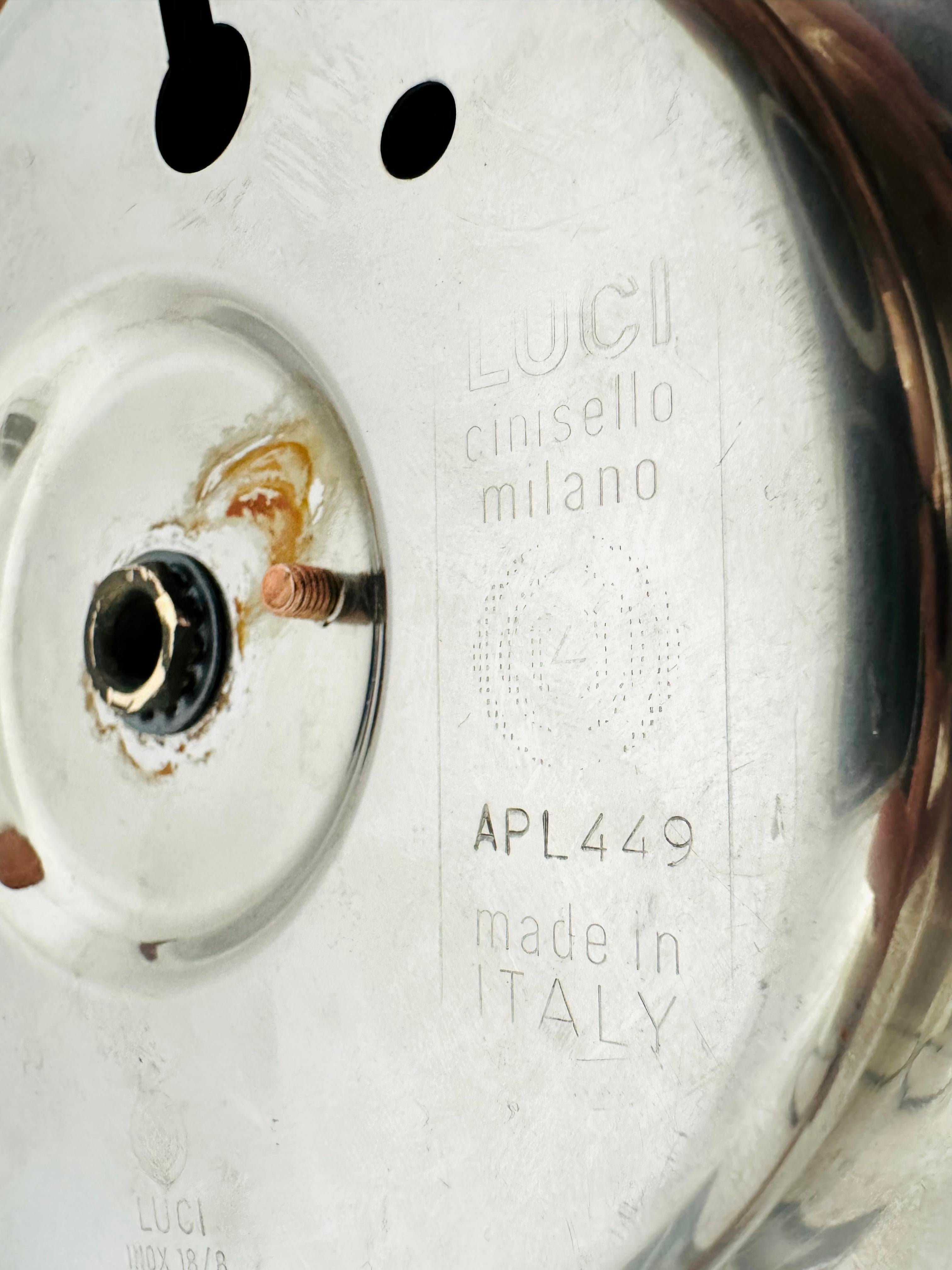 Chromed Donut Shaped Flush Lamp by Luci Cinisello Milano For Sale 12