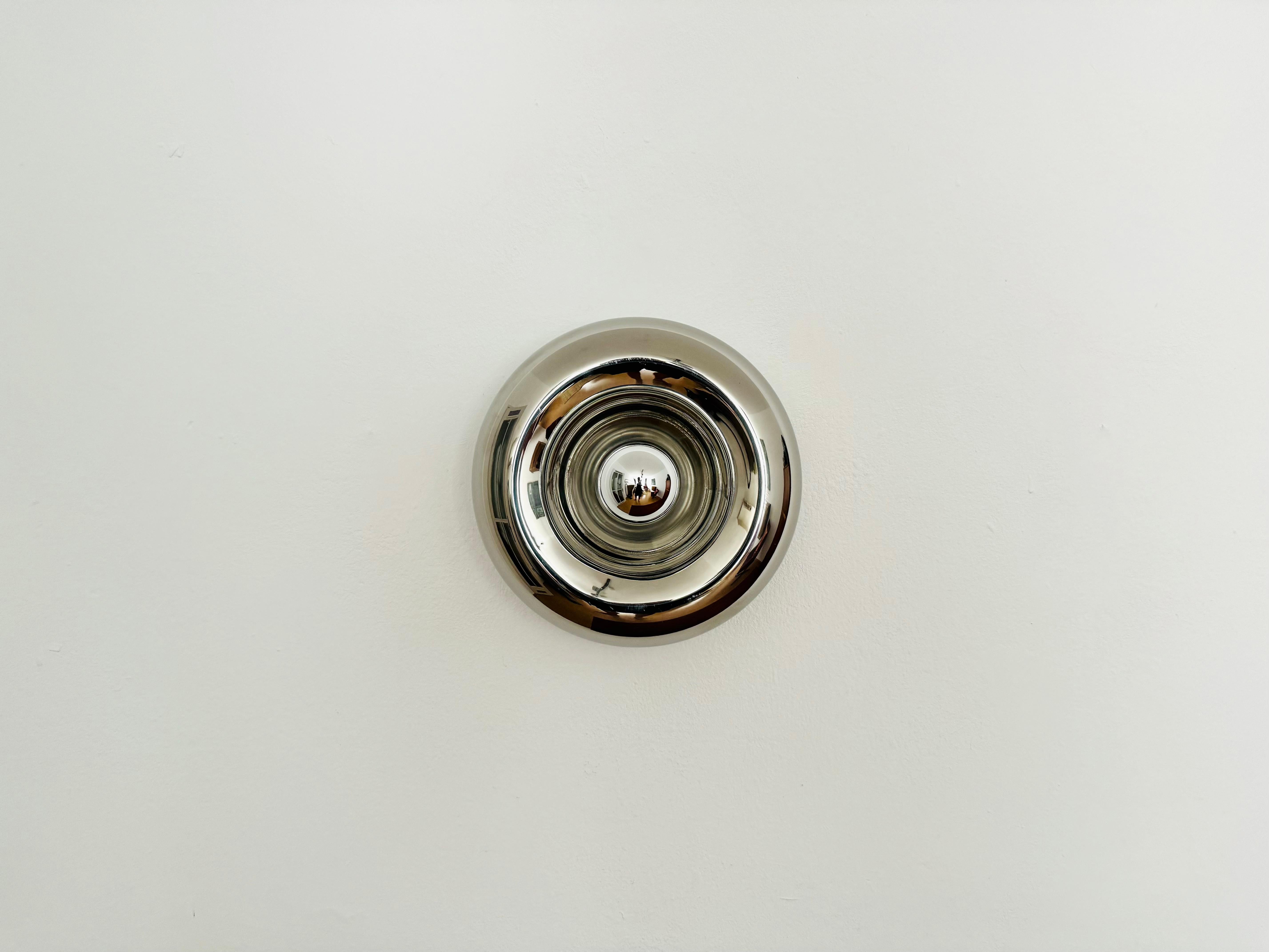 Chromed Donut Shaped Flush Lamp by Luci Cinisello Milano In Good Condition For Sale In München, DE