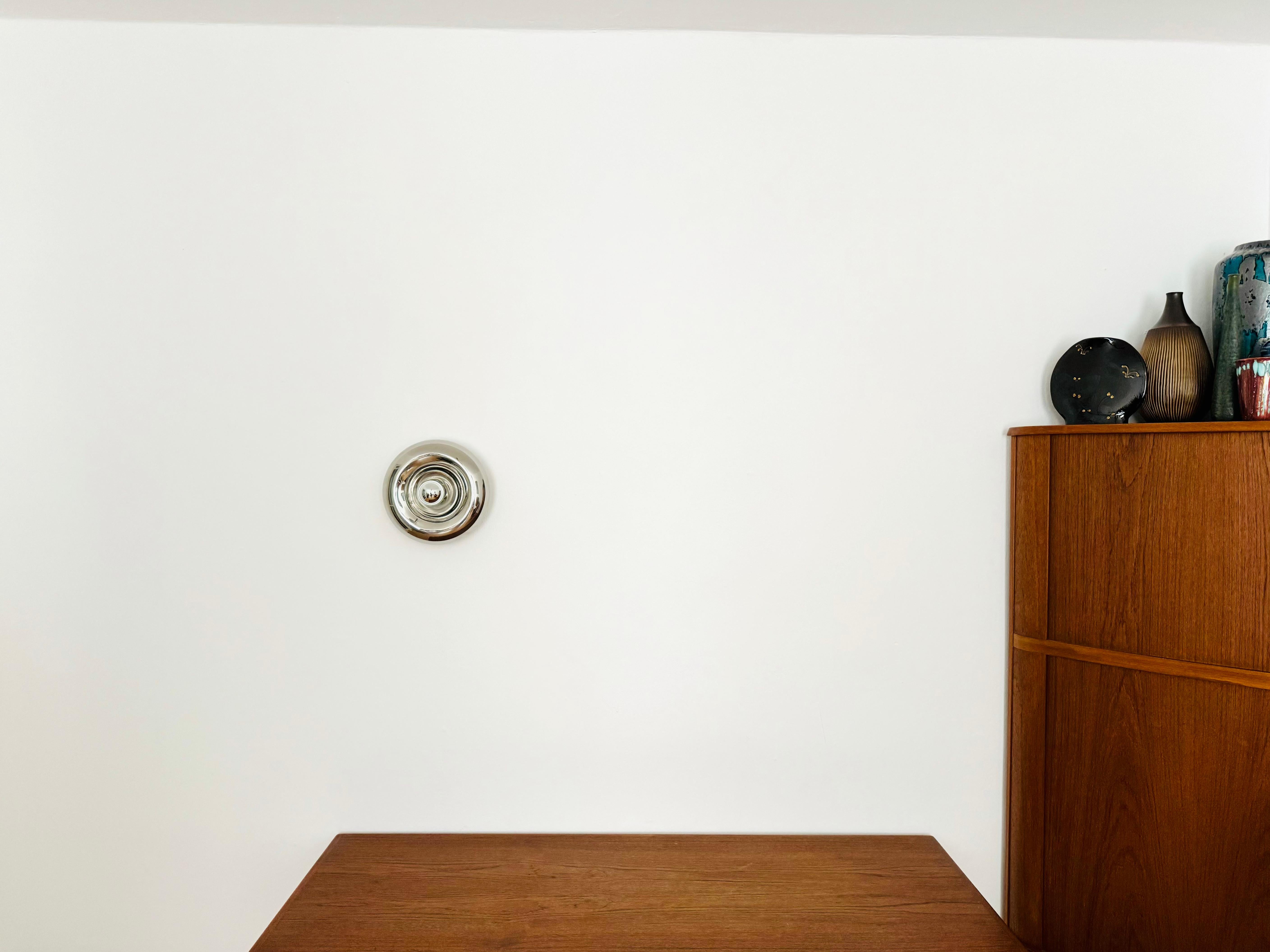 Metal Chromed Donut Shaped Flush Lamp by Luci Cinisello Milano For Sale