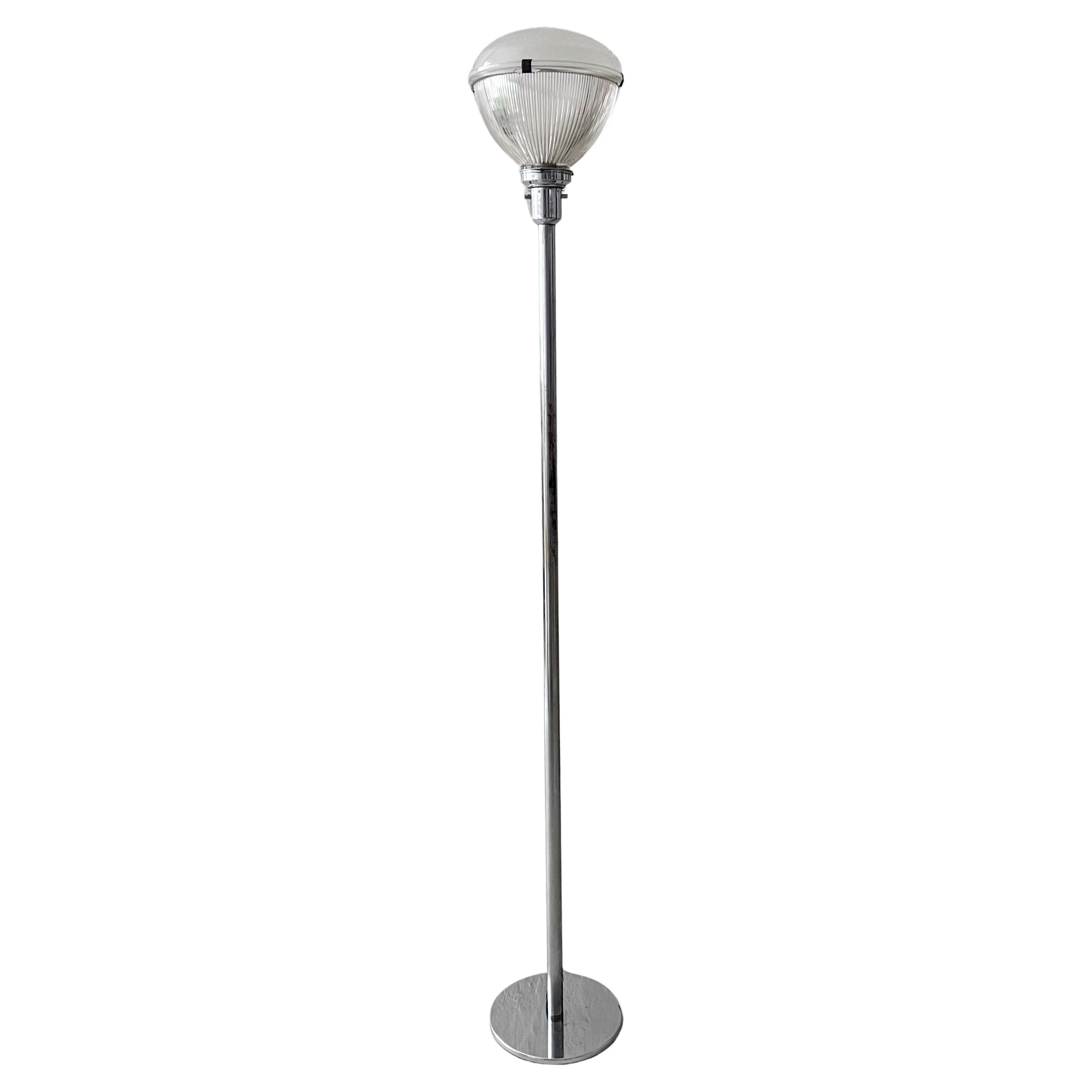 Chromed Floor Lamp from the 1960s, Made in Italy, Mid-Century Modern Era For Sale