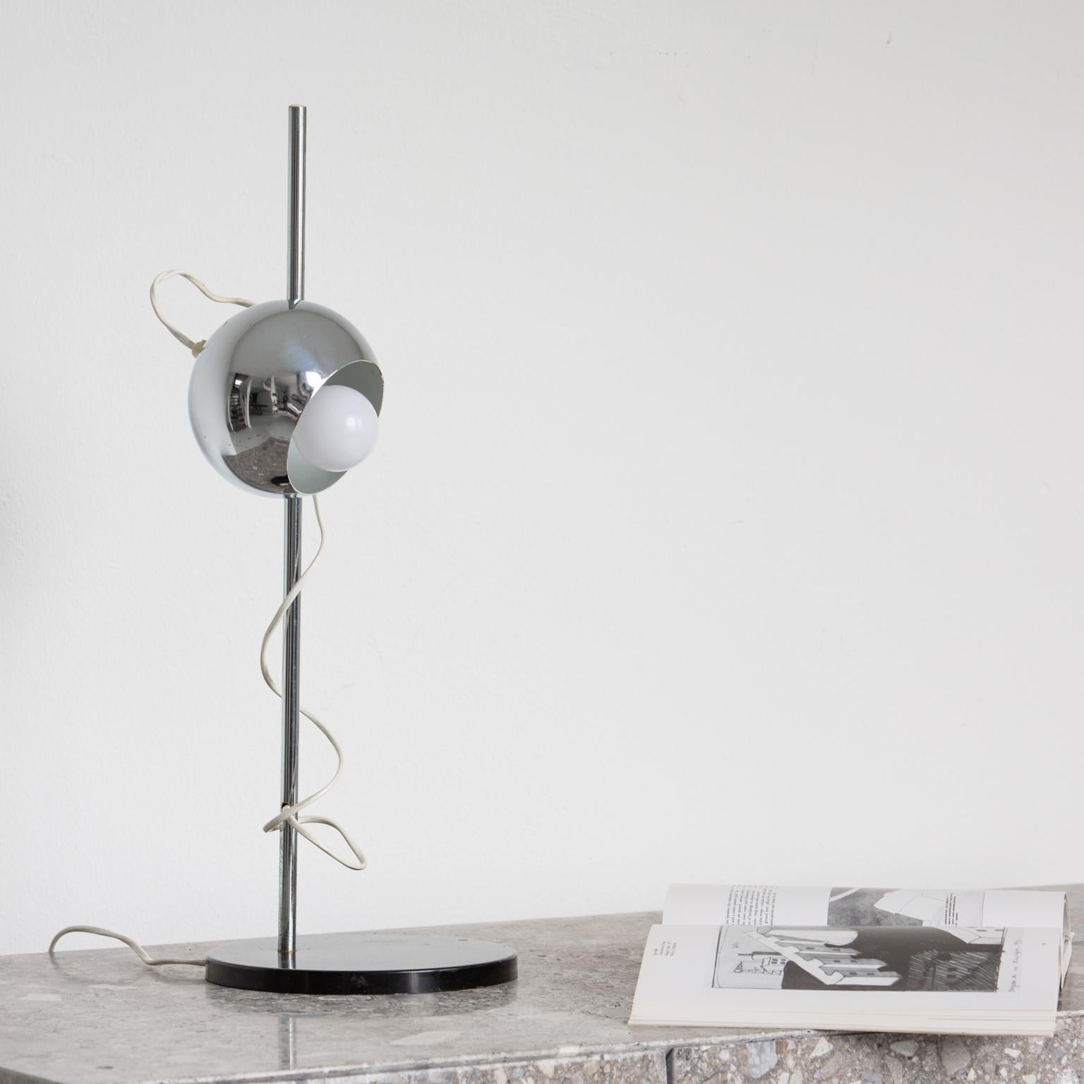 Mid-20th Century Chromed Magnetic Head Reggiani Table Lamp