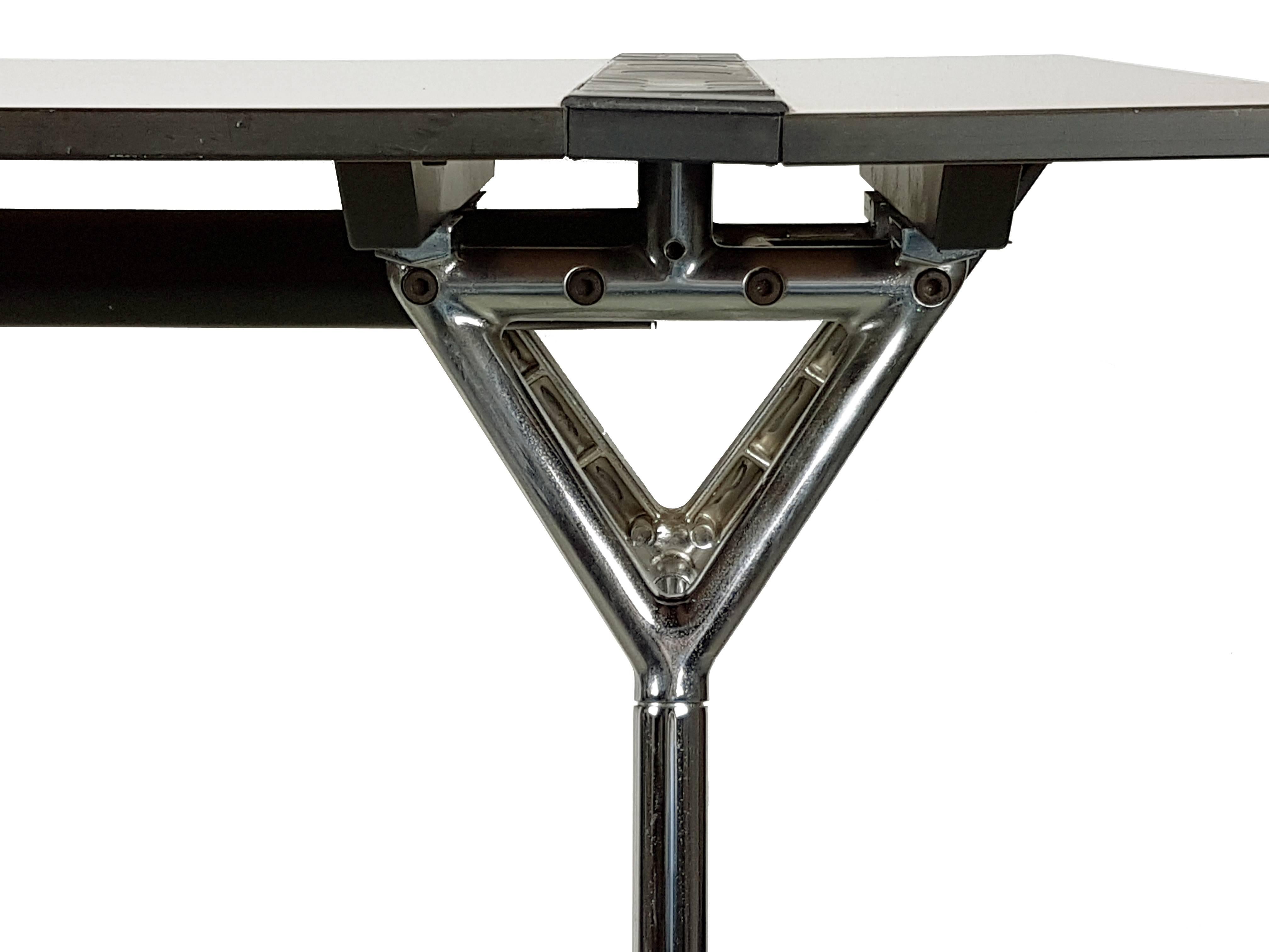 Post-Modern Chromed Metal and Laminated Plastic Desk Nomos by Norman Foster for Tecno, 1987