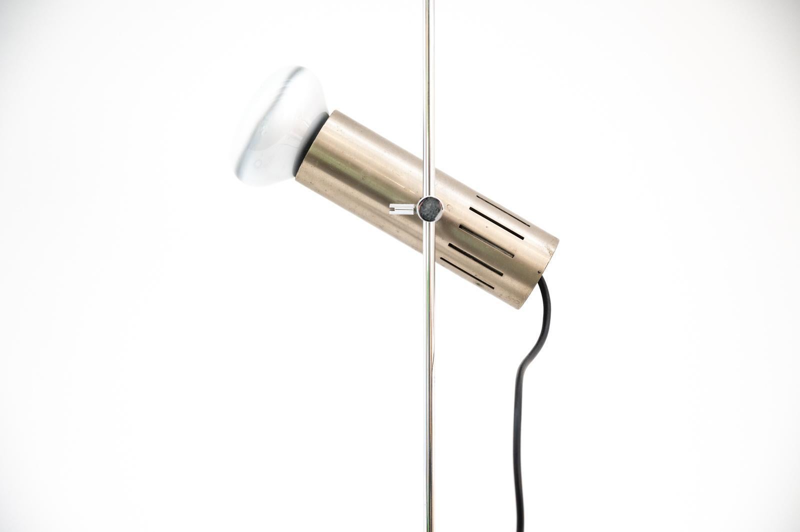 Mid-Century Modern Chromed Metal and Marble Table Lamp by Alain Richard For Sale